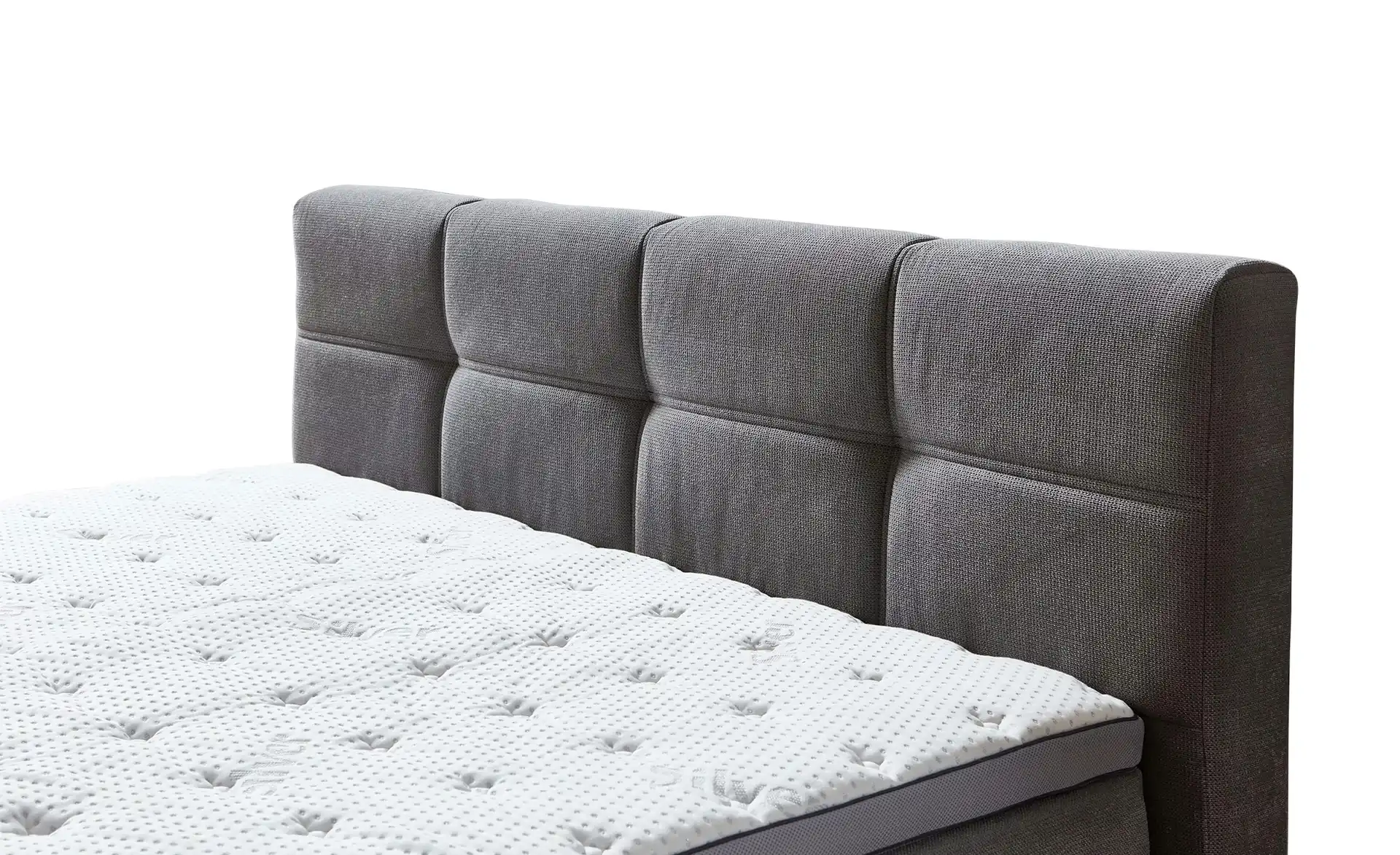 Chicago Boxspringbett mit Bettkasten & Topper Grau