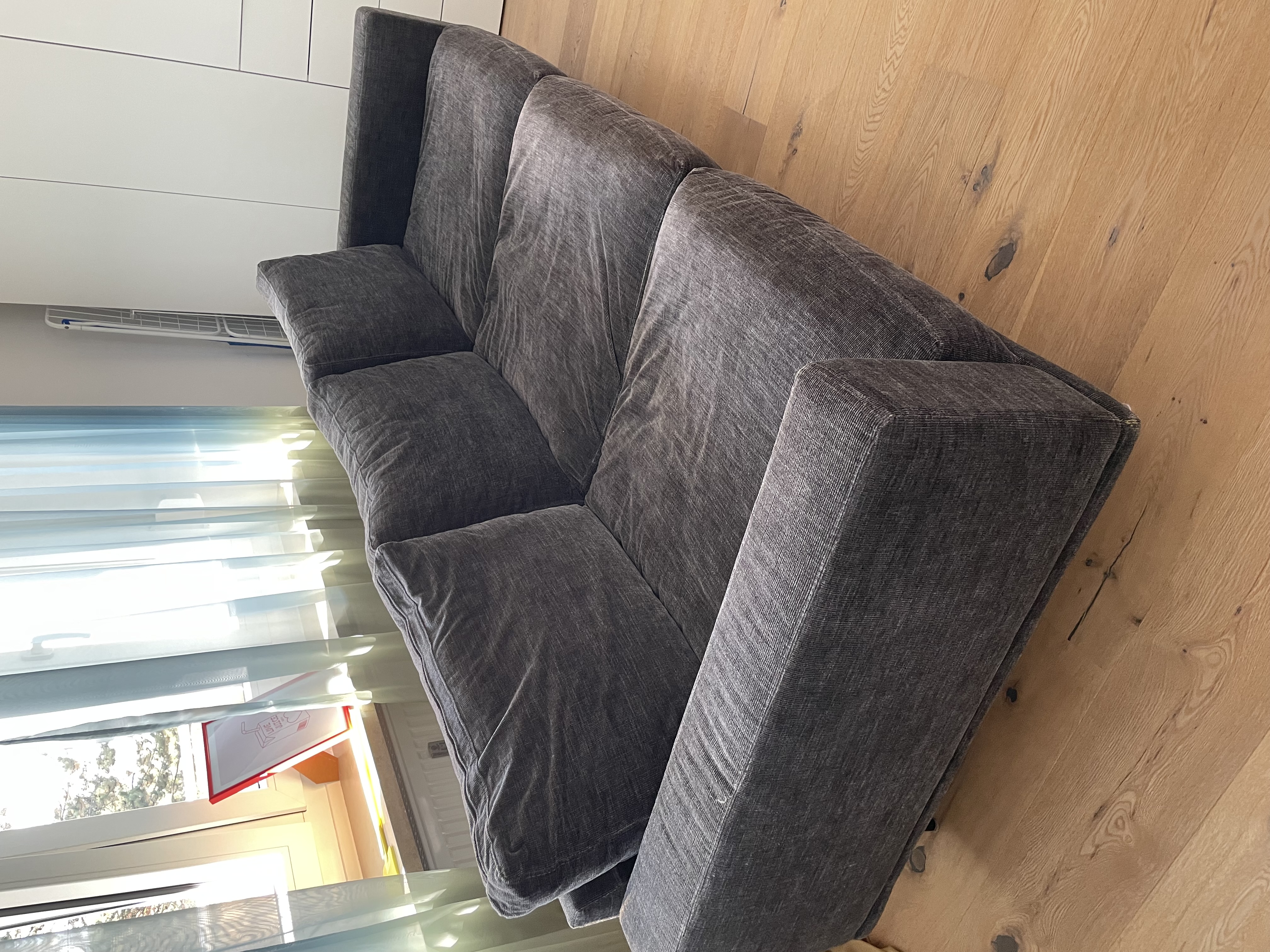 Carlton Sofa 3-Sitzer Feincord Steingrau