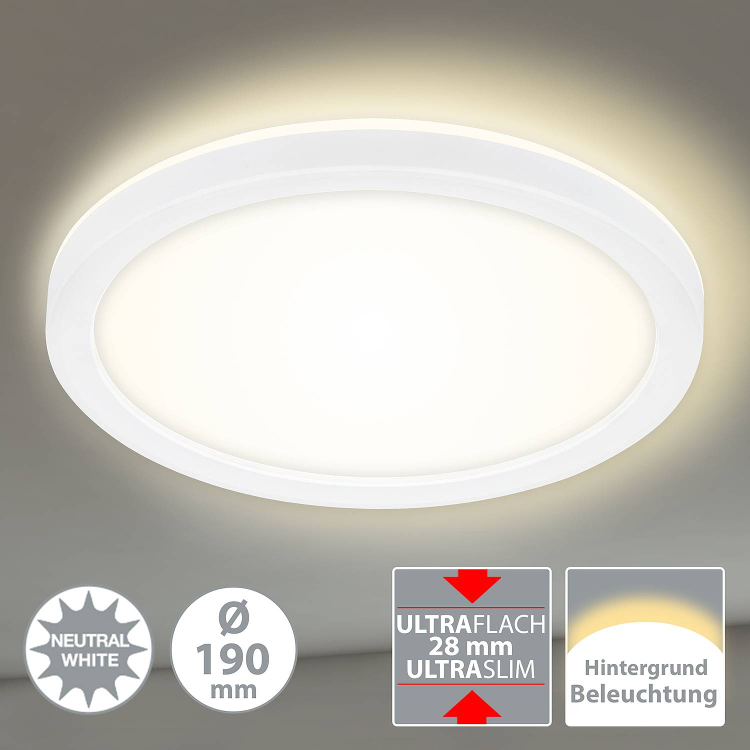 LED-Deckenleuchte  Slim Weiß