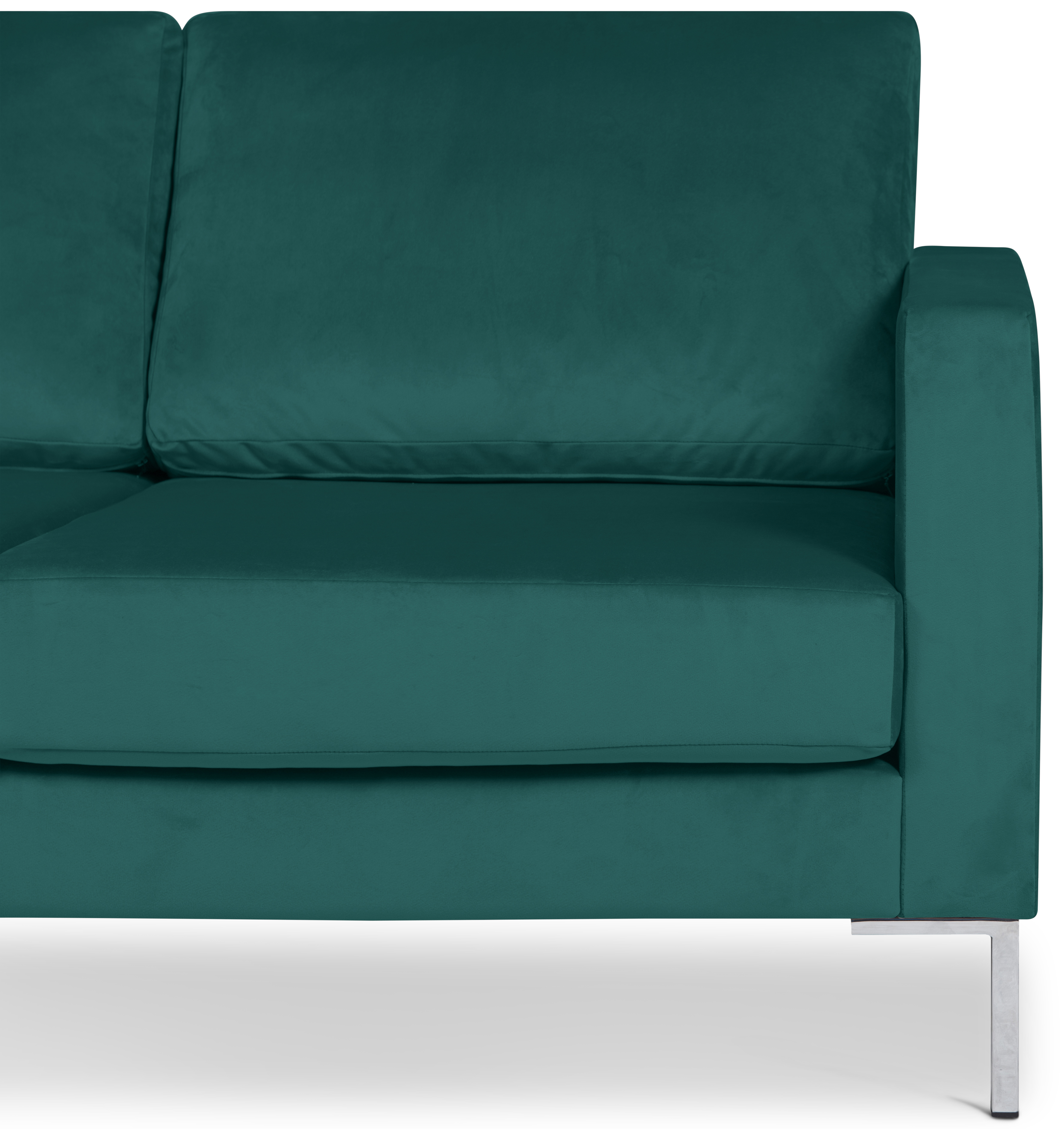 Portobello Sofa 2-Sitzer Samt Metall Petrol