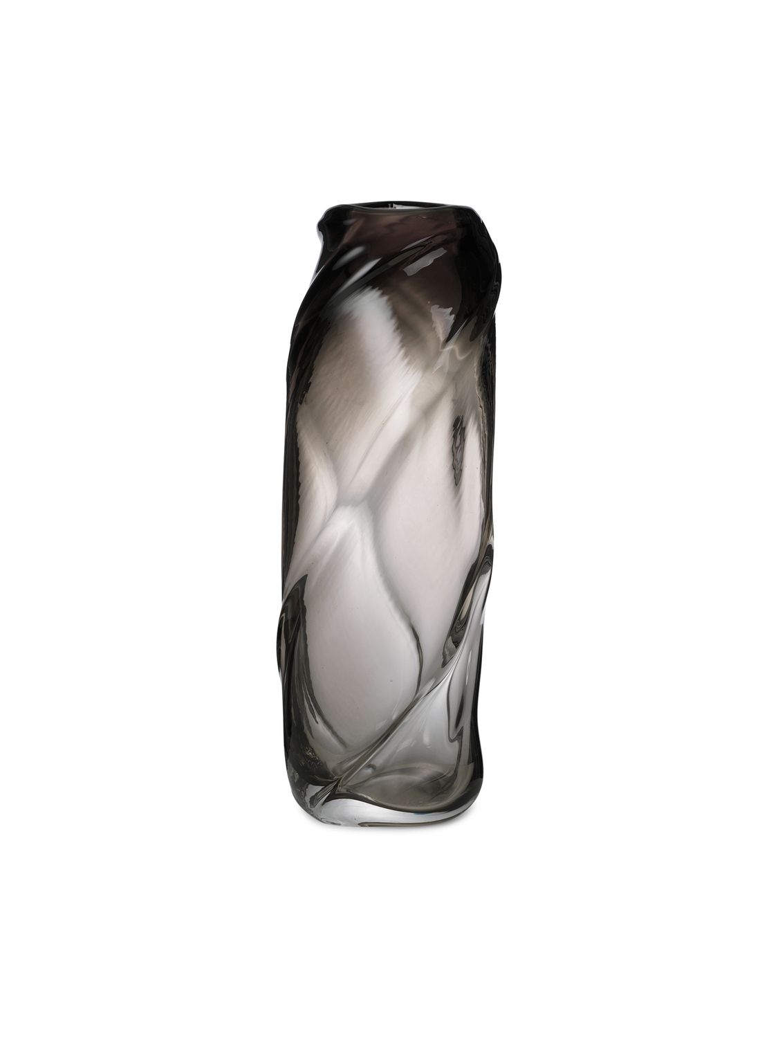 Water Swirl Vase Glas Grau