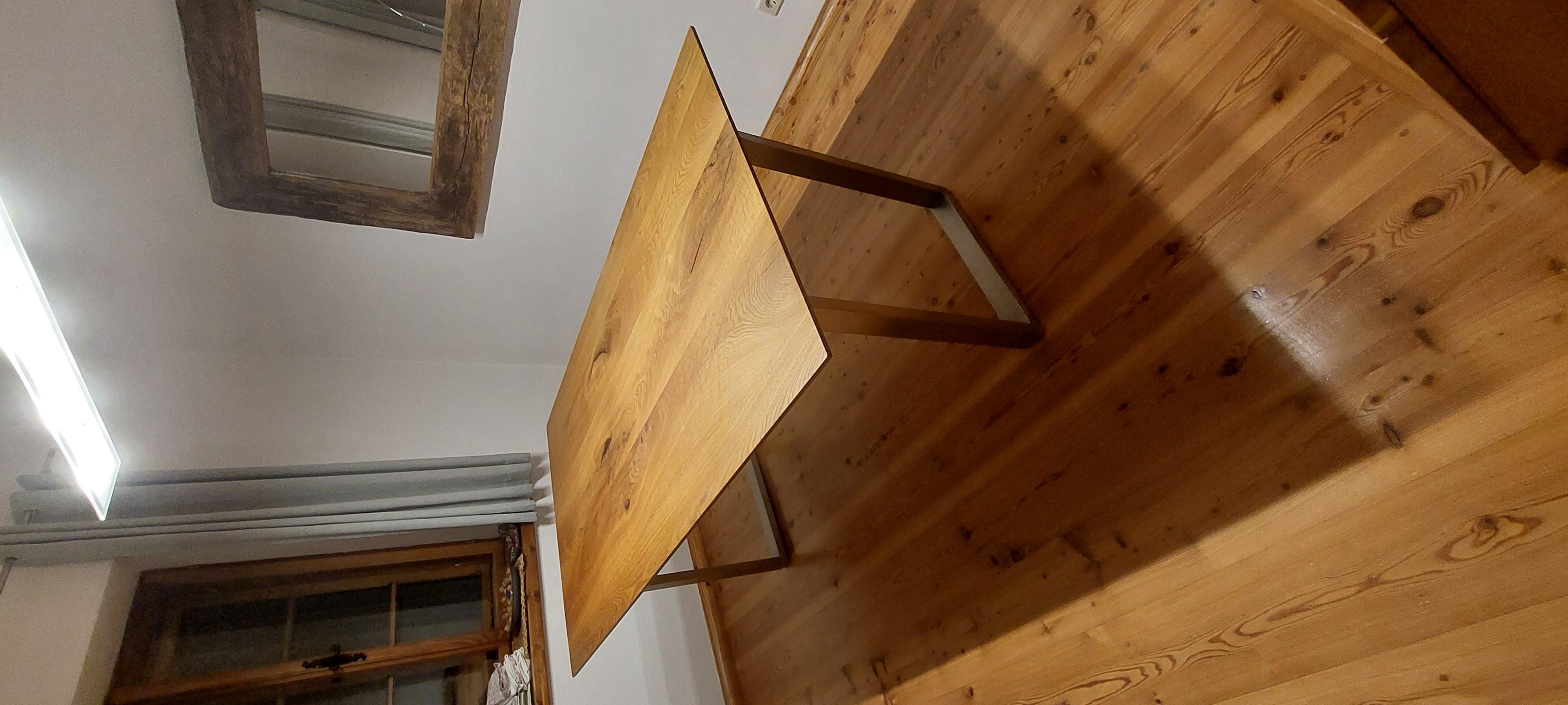 Dining Table Solid Wood Oak Brown