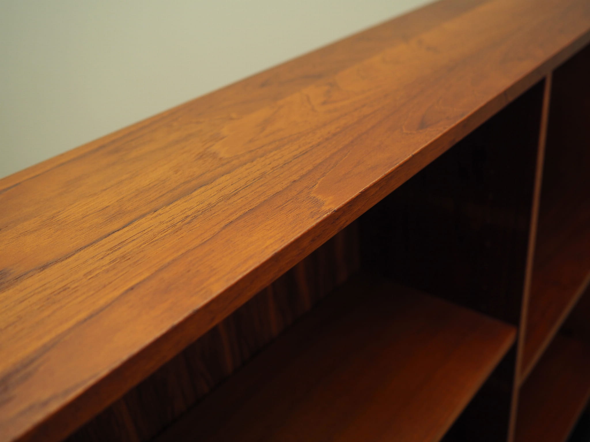 Vintage Bookshelf Teak Wood Brown 1970s