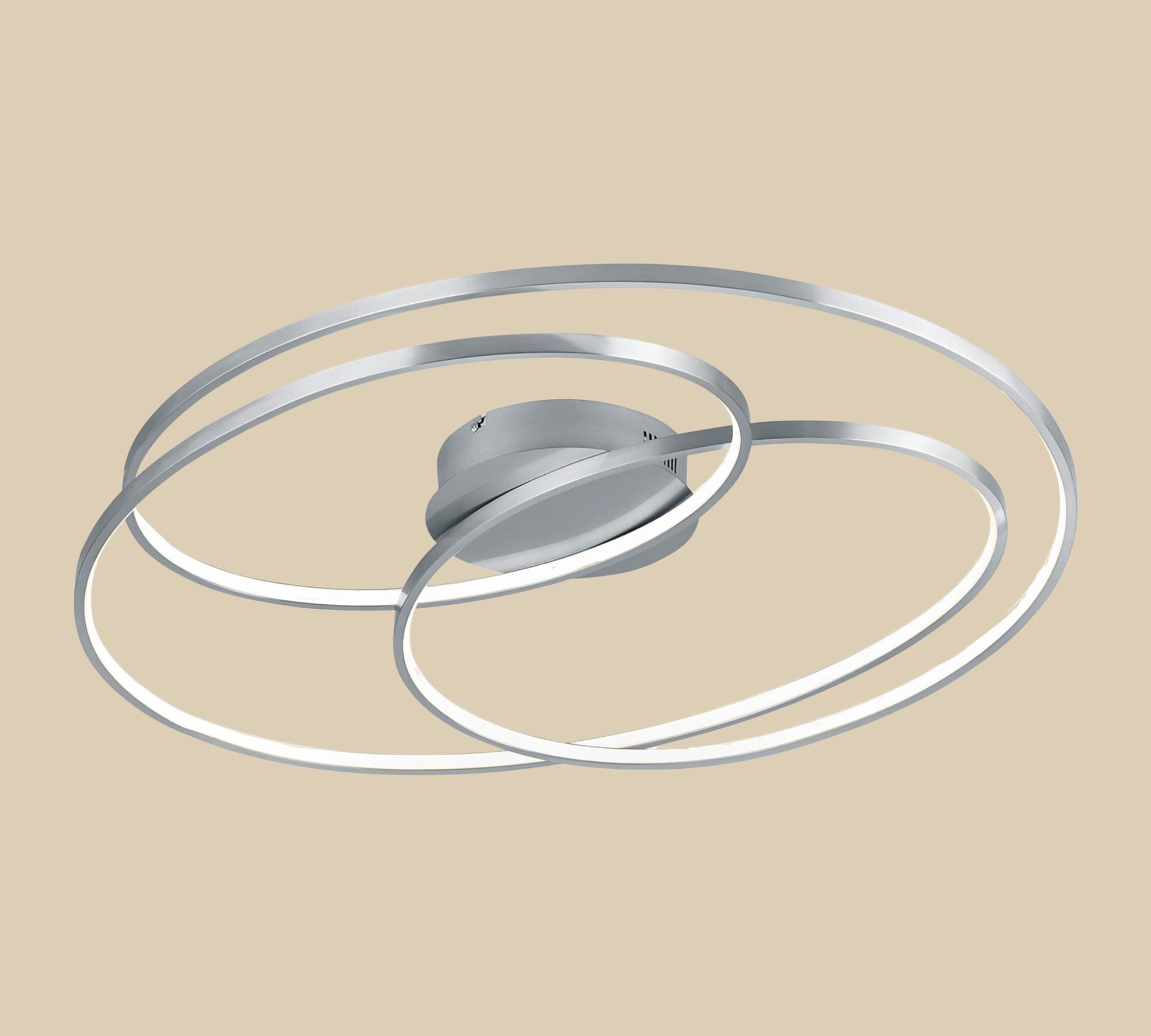 LED ceiling light curved design silver