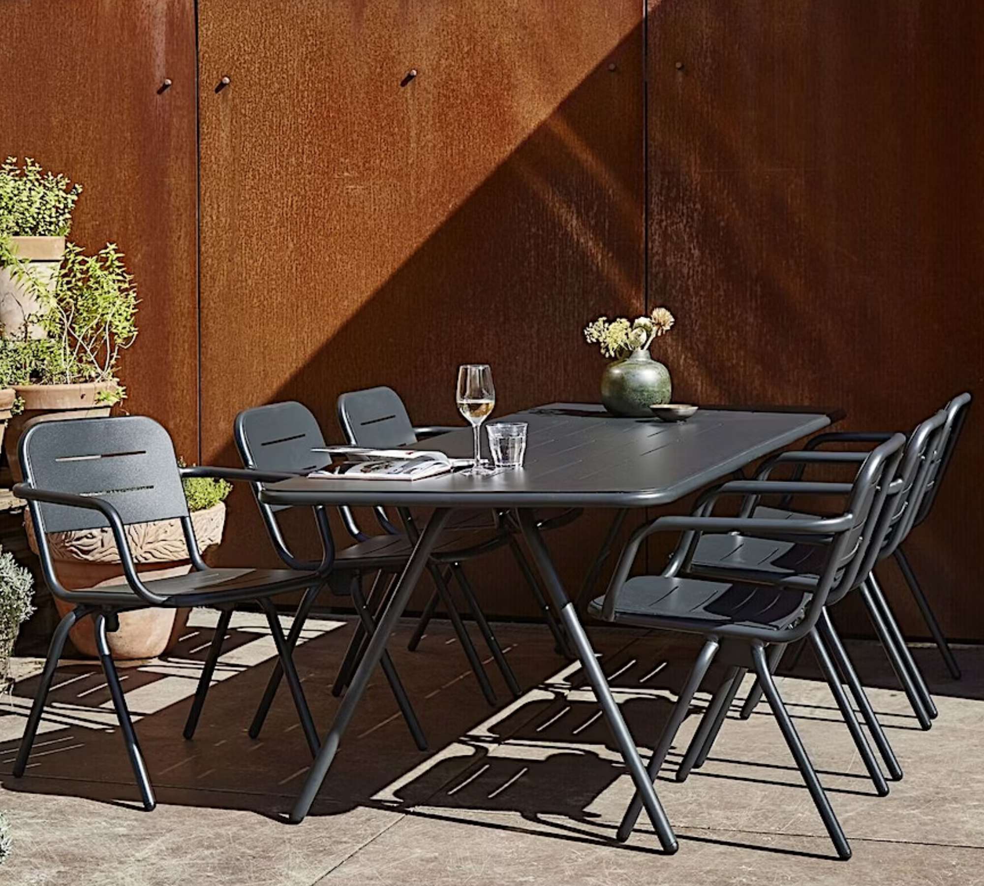Ray Café Stuhl Metall Grau