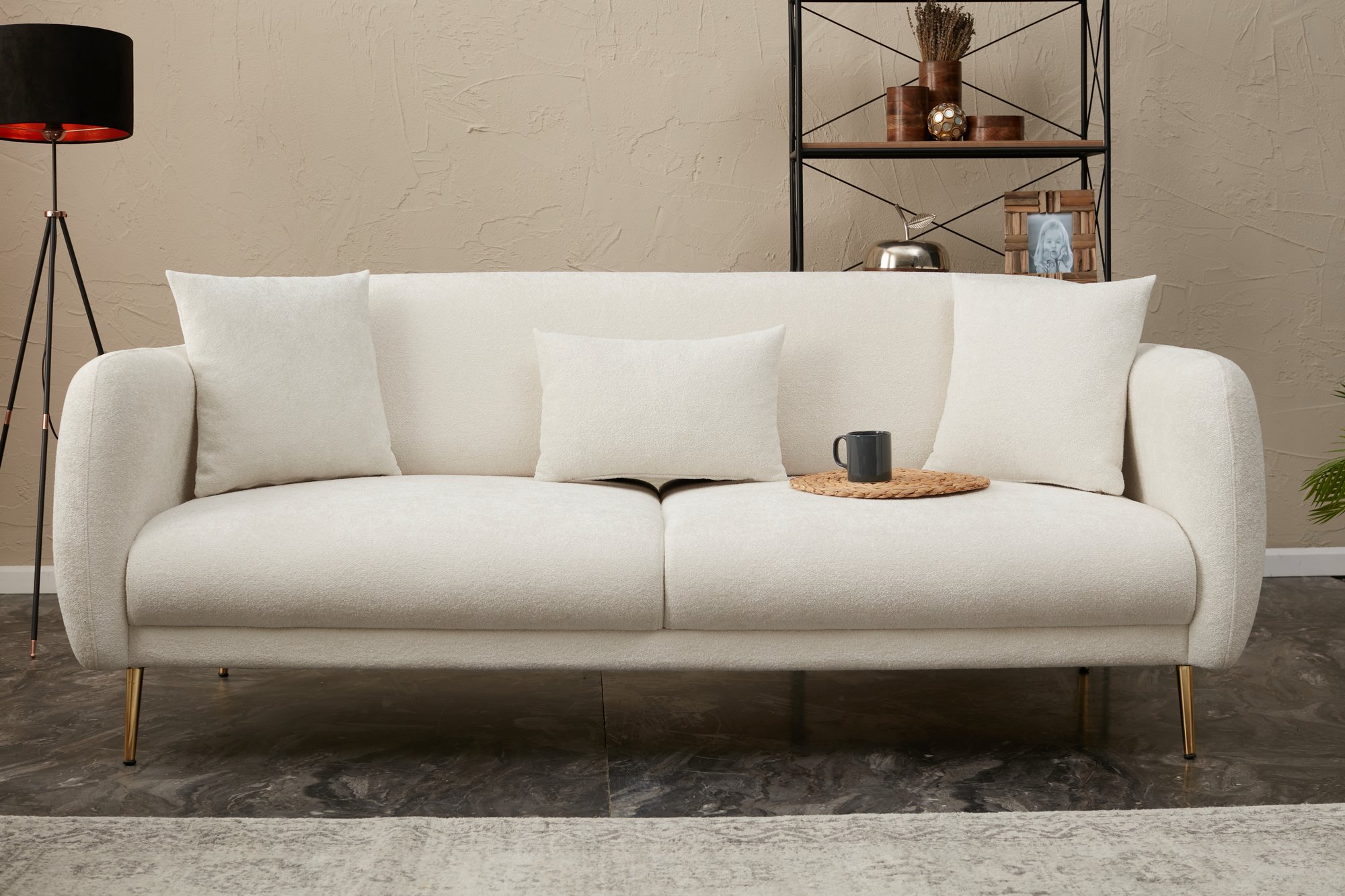 Simena Sofa 3-Sitzer Creme