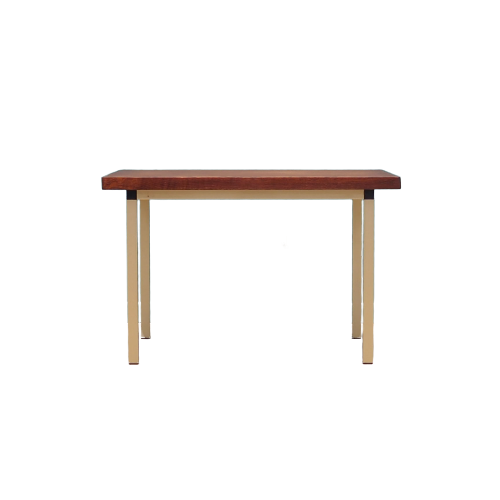 Vintage Coffee Table Wood Metal Brown 1970s