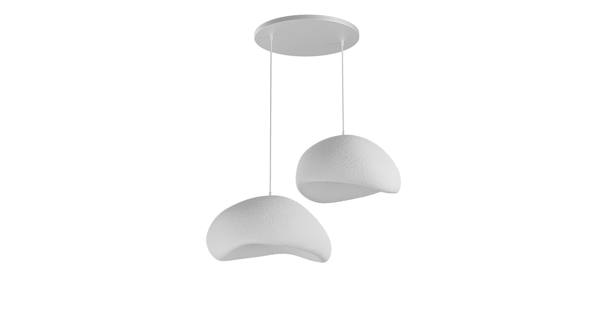 2-Flammig Wabi Sabi Grainbeams Pendelleuchte Weiß