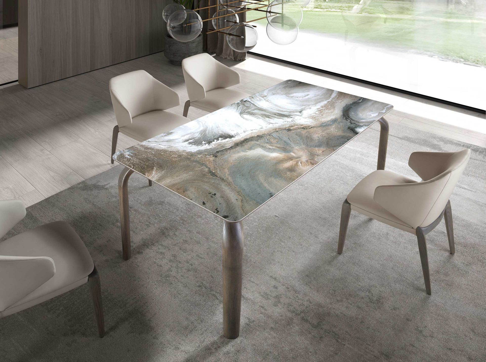 Cream leatherette chair