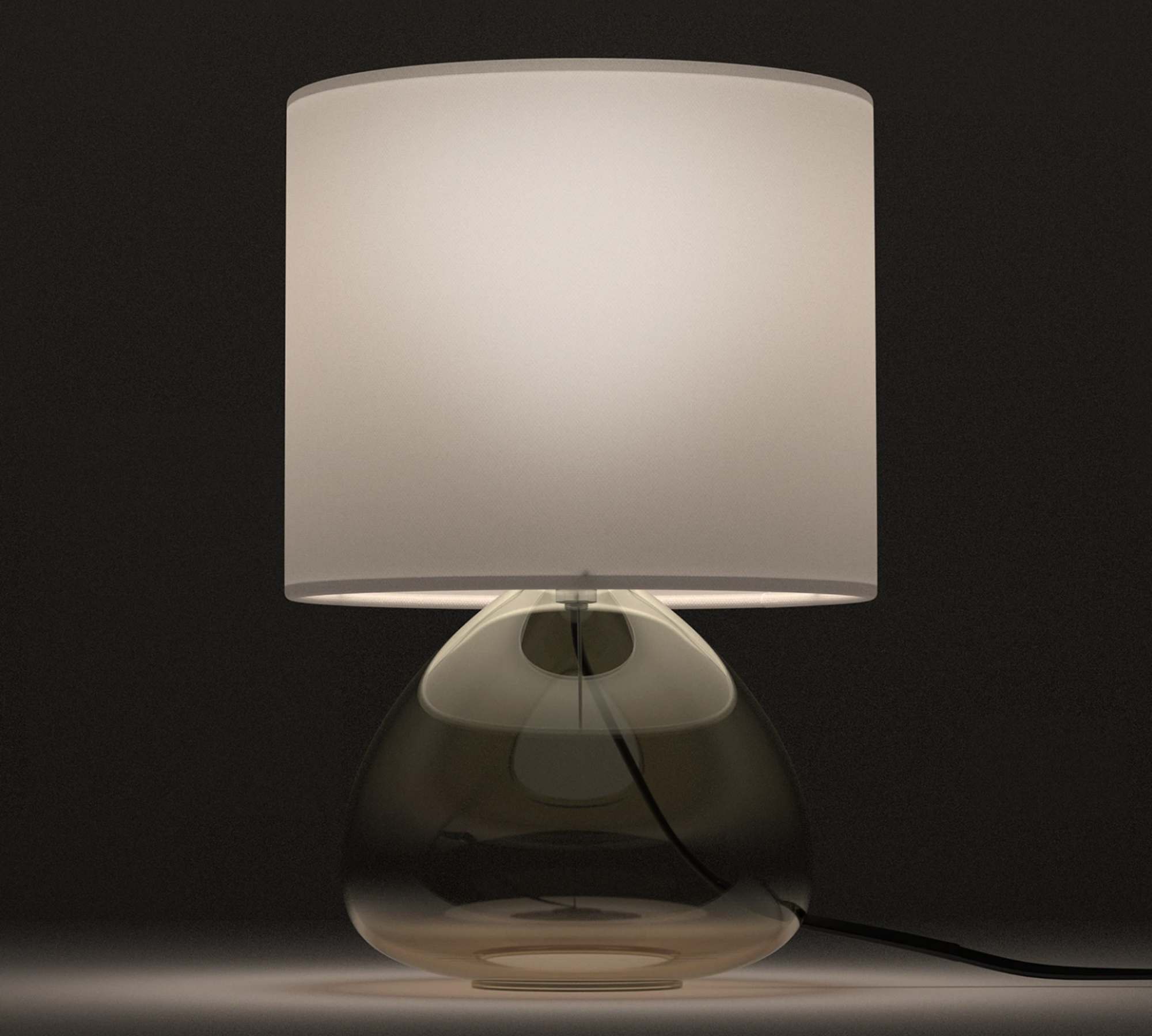 Tischlampe Glas Metall Pulverbeschichtet