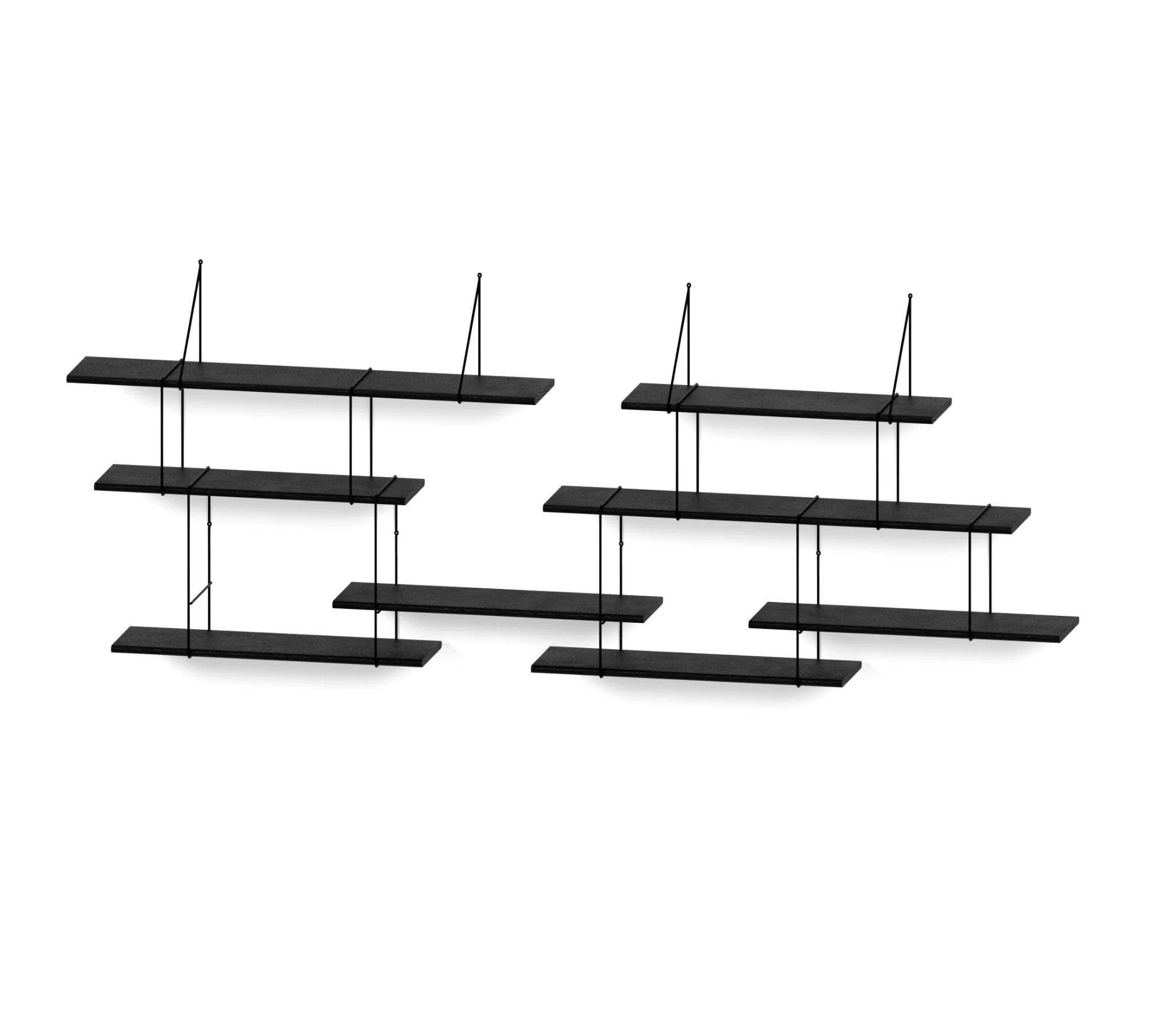 Link Duo Scaffale a parete Legno Acciaio Nero