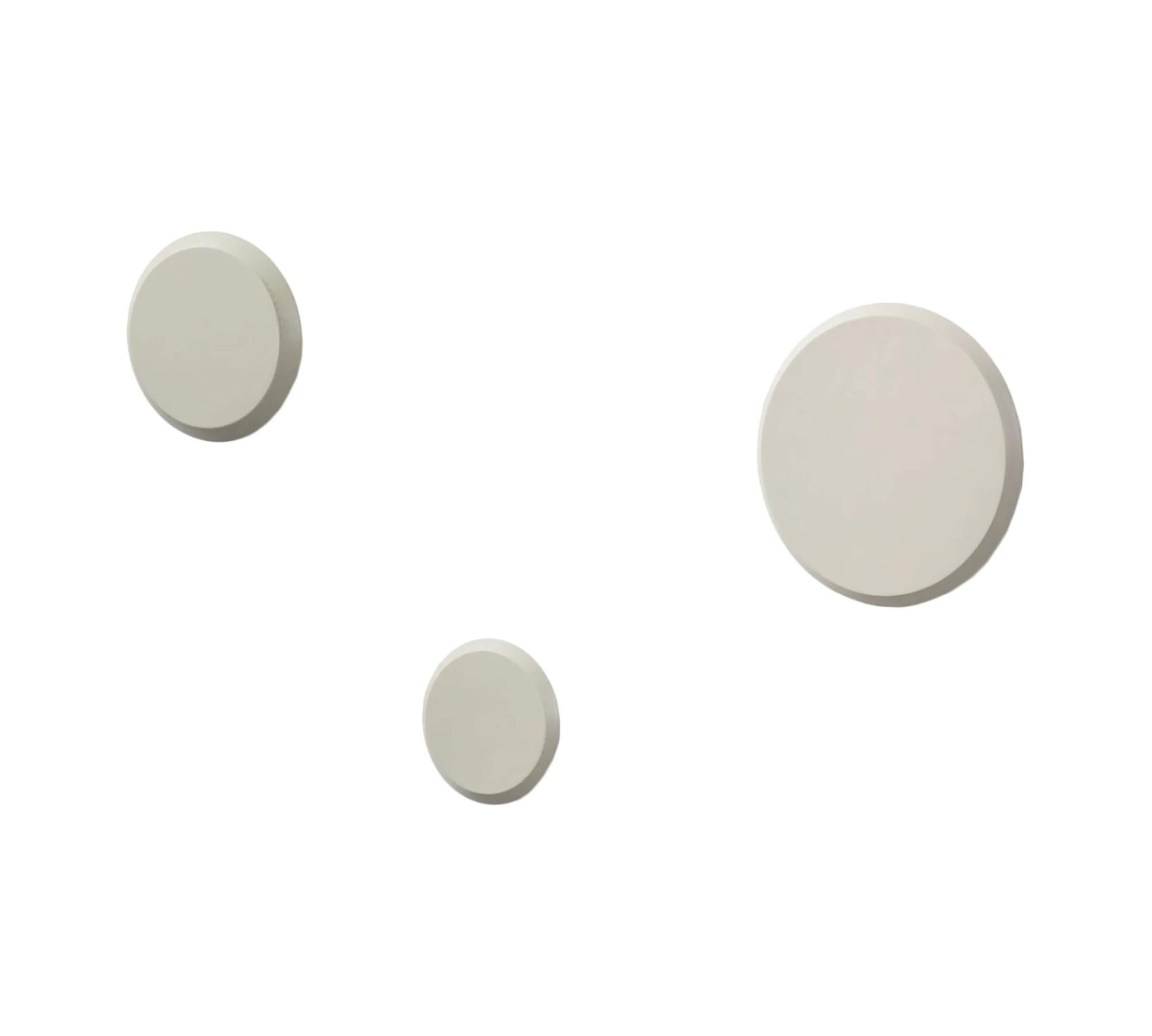 3x Garderobenhaken Massivholz Creme