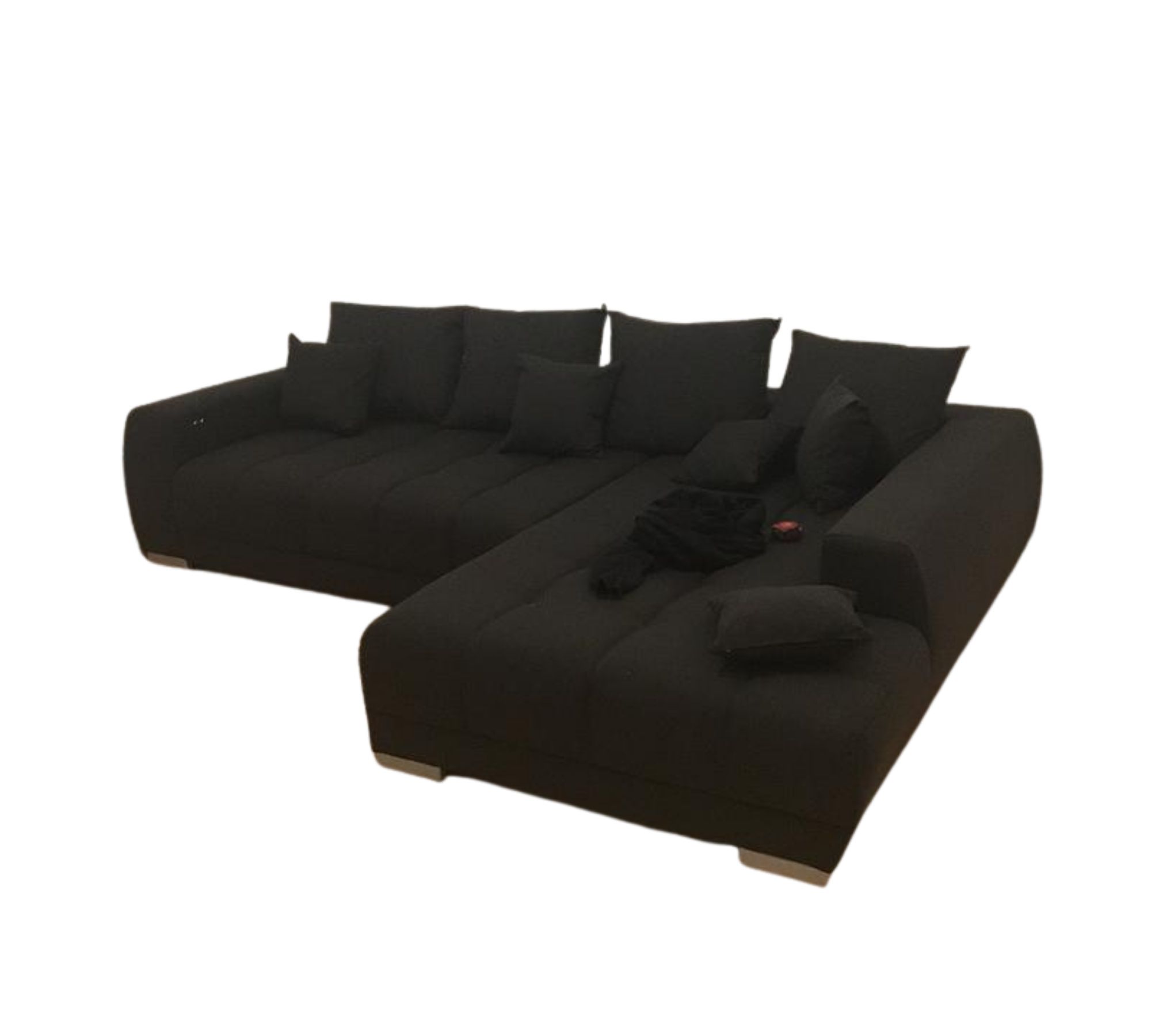 Mustang Ecksofa Rechts mit Bettfunktion Schwarz