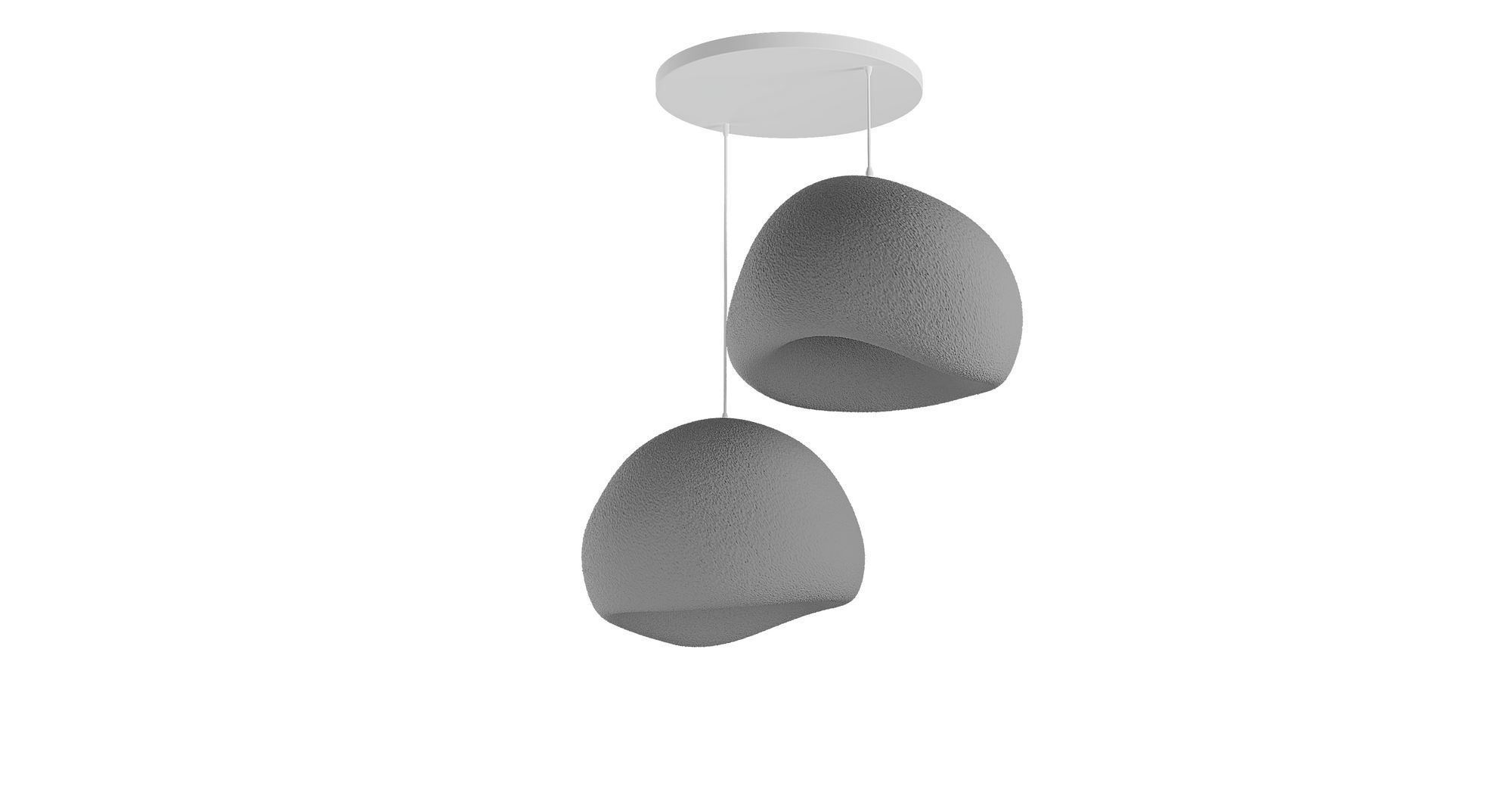 2-Flammig Wabi Sabi Barecasts Pendelleuchte Beton Grau