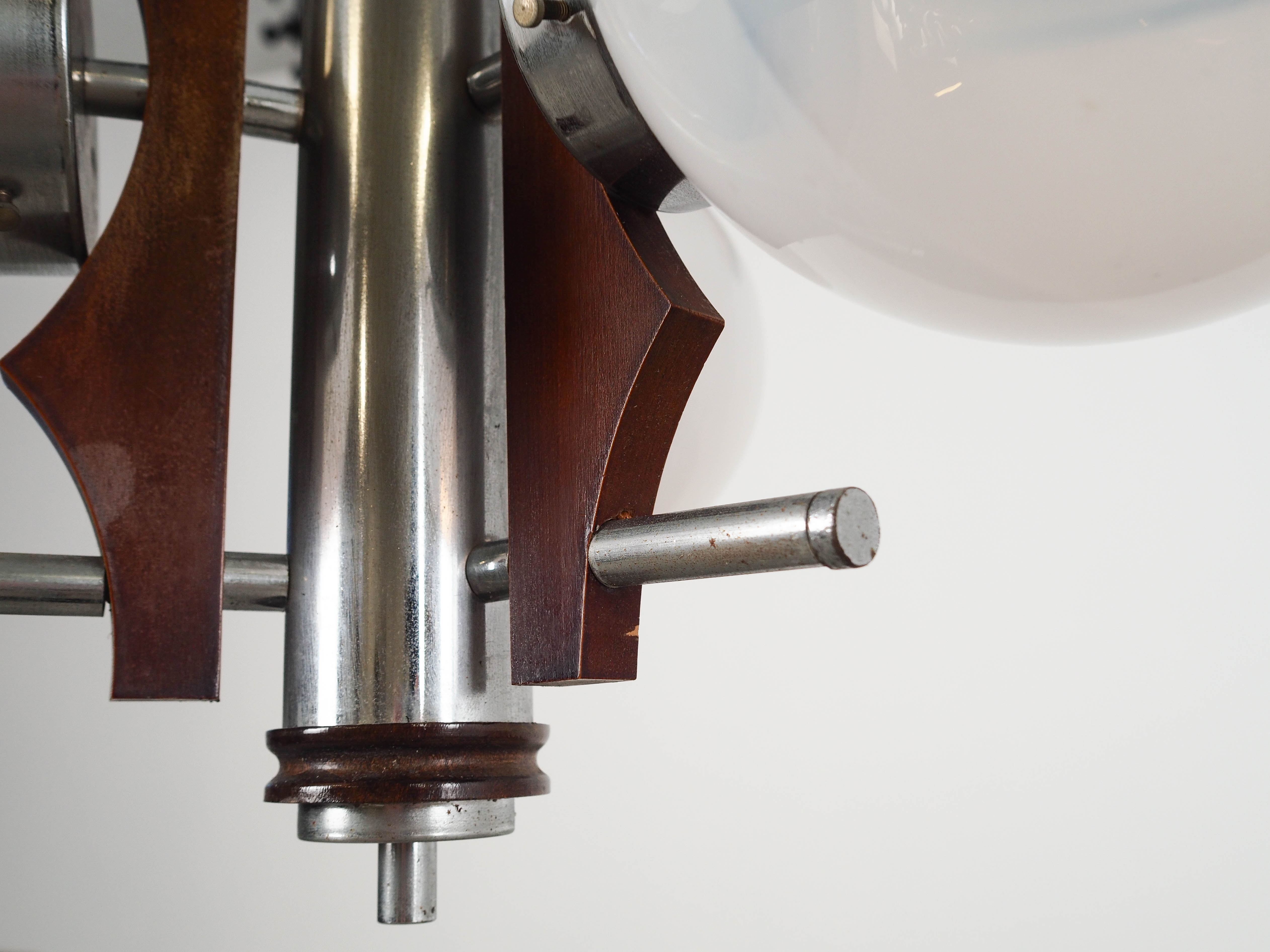 Hängelampe Muranoglas Metall 1970er Jahre