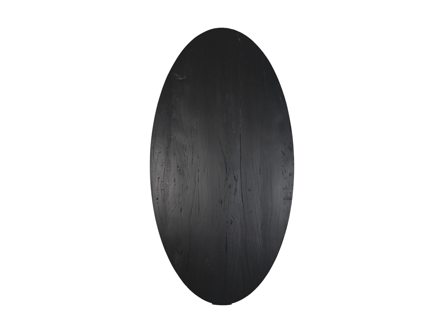 Ovale Tischplatte Mangoholz Schwarz