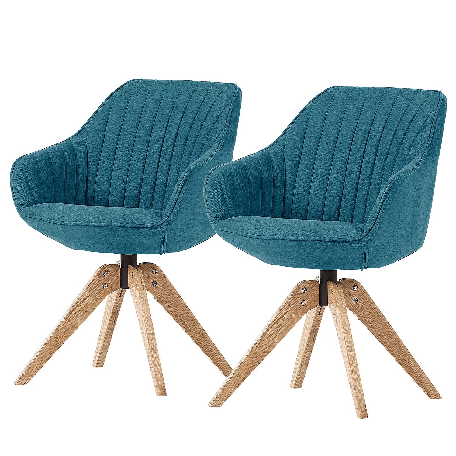 ERMELO Drehbarer Armlehnenstuhl 2x Petrol