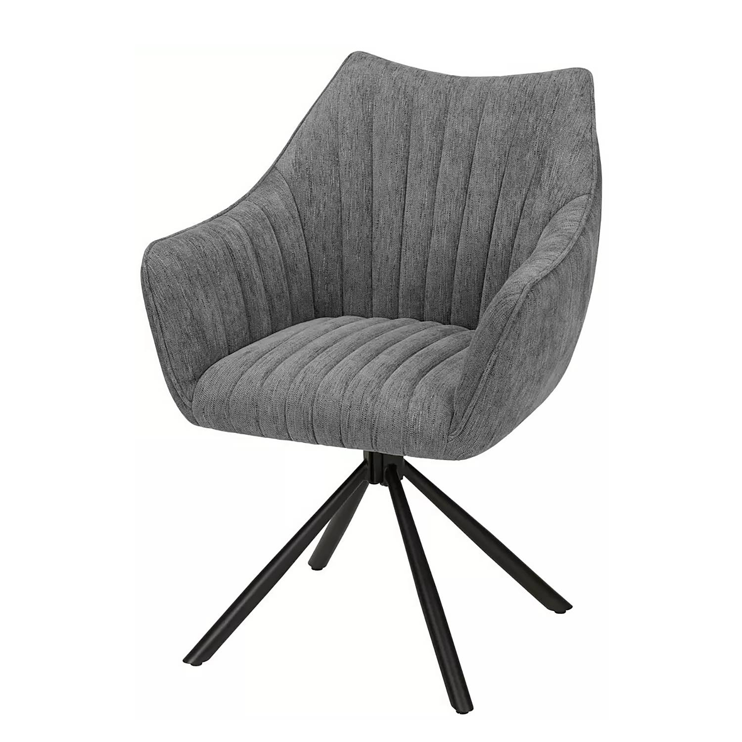 Juweh Armlehnenstuhl Grau Chenille Eisen 63x88x62cm