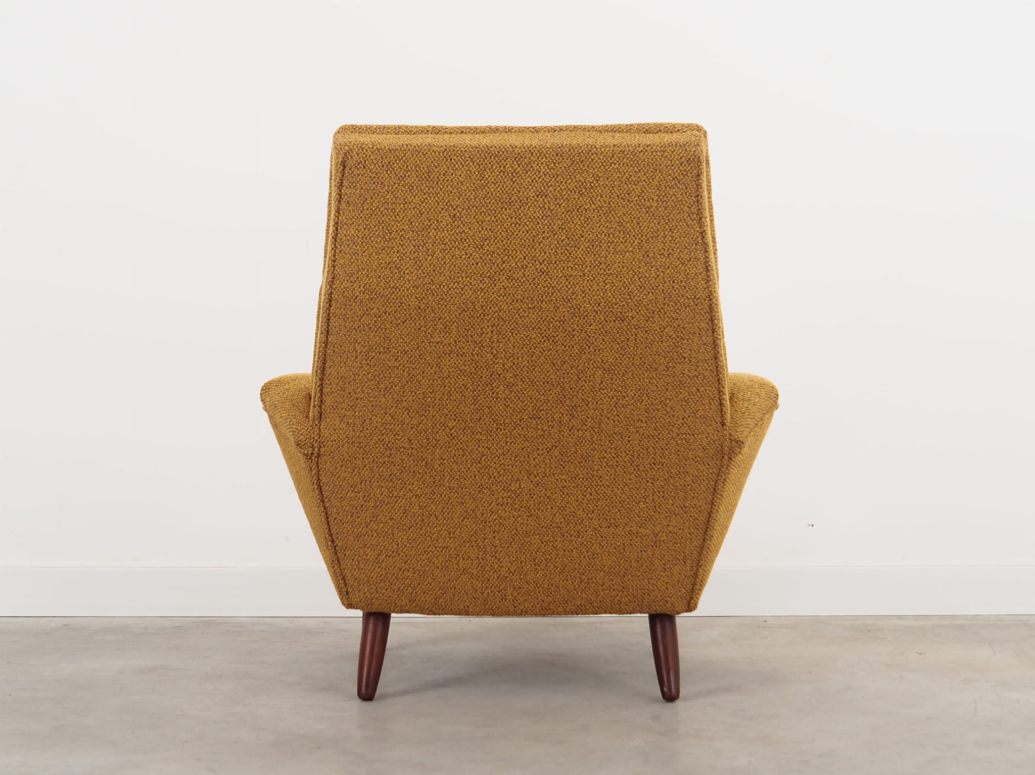 Vintage Stuhl Teakholz Textil Gelb 1970er Jahre 