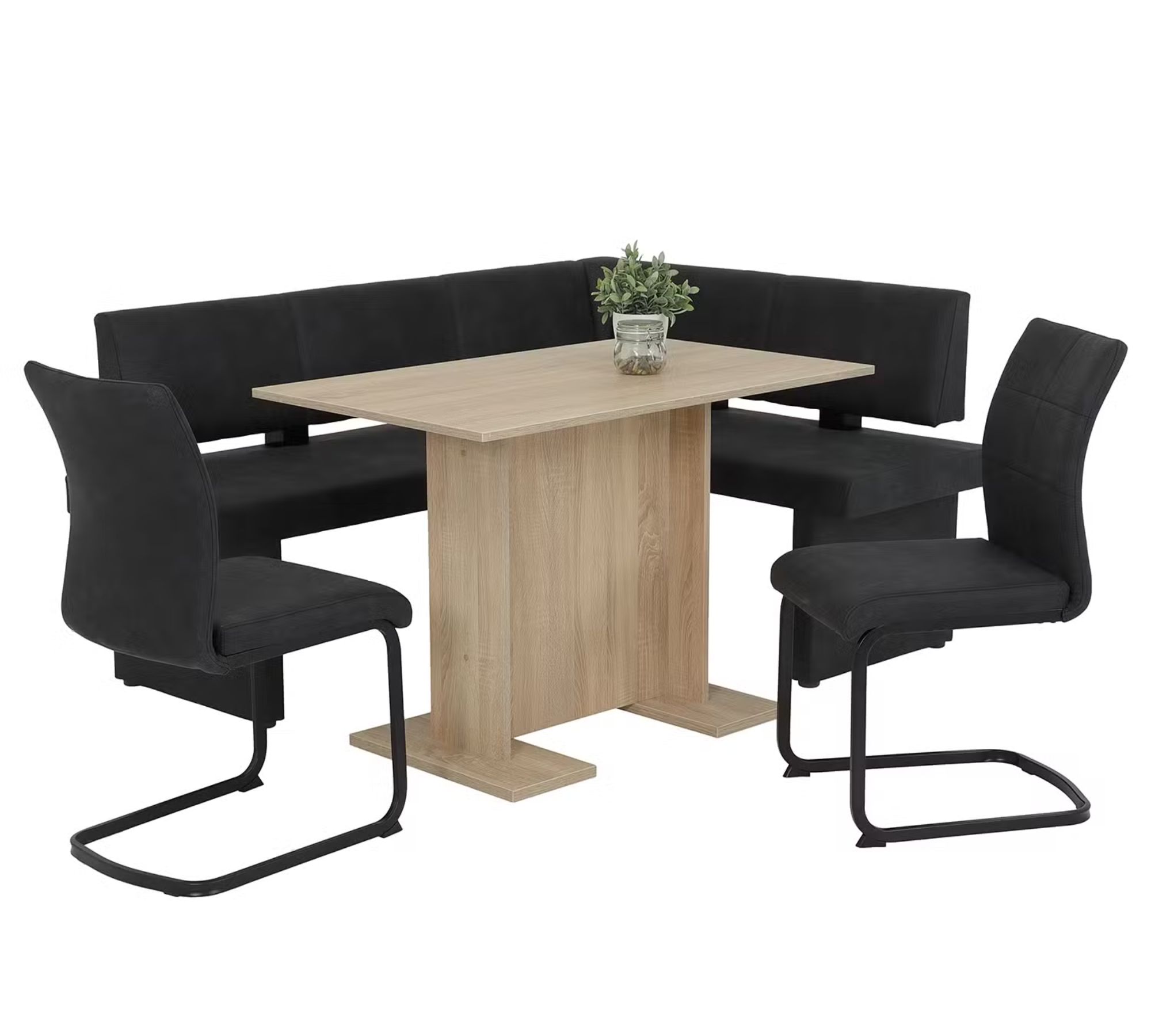 2x Freischwinger Stahl Microfaser  Anthrazit Schwarz