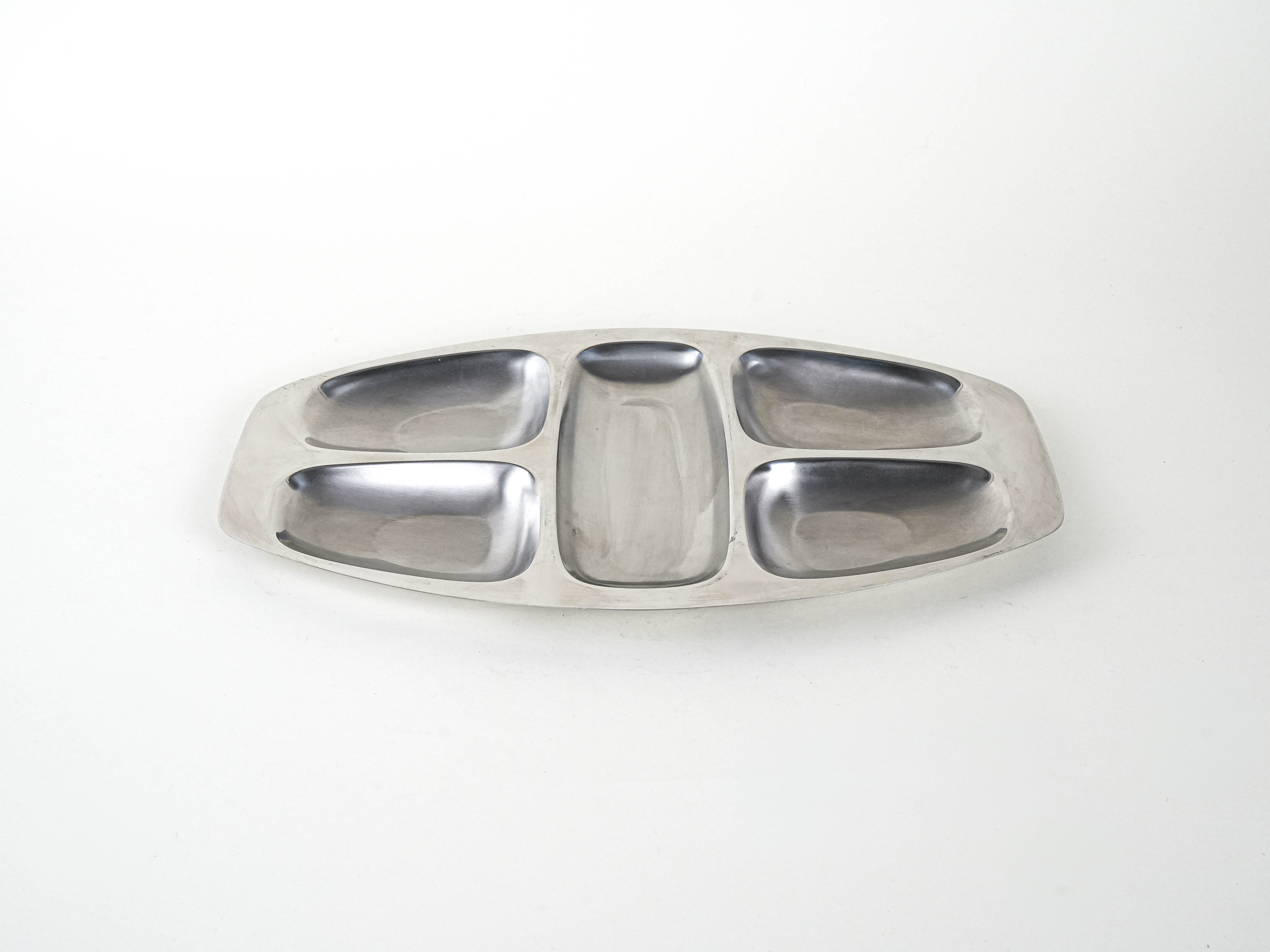 Vorspeisen Servierplatte Silber