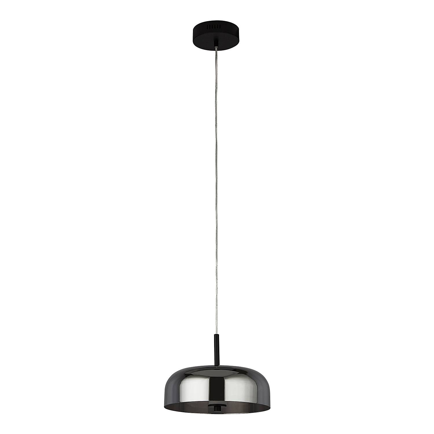 LED pendant light Frisbee Steel Smoked Glass Black