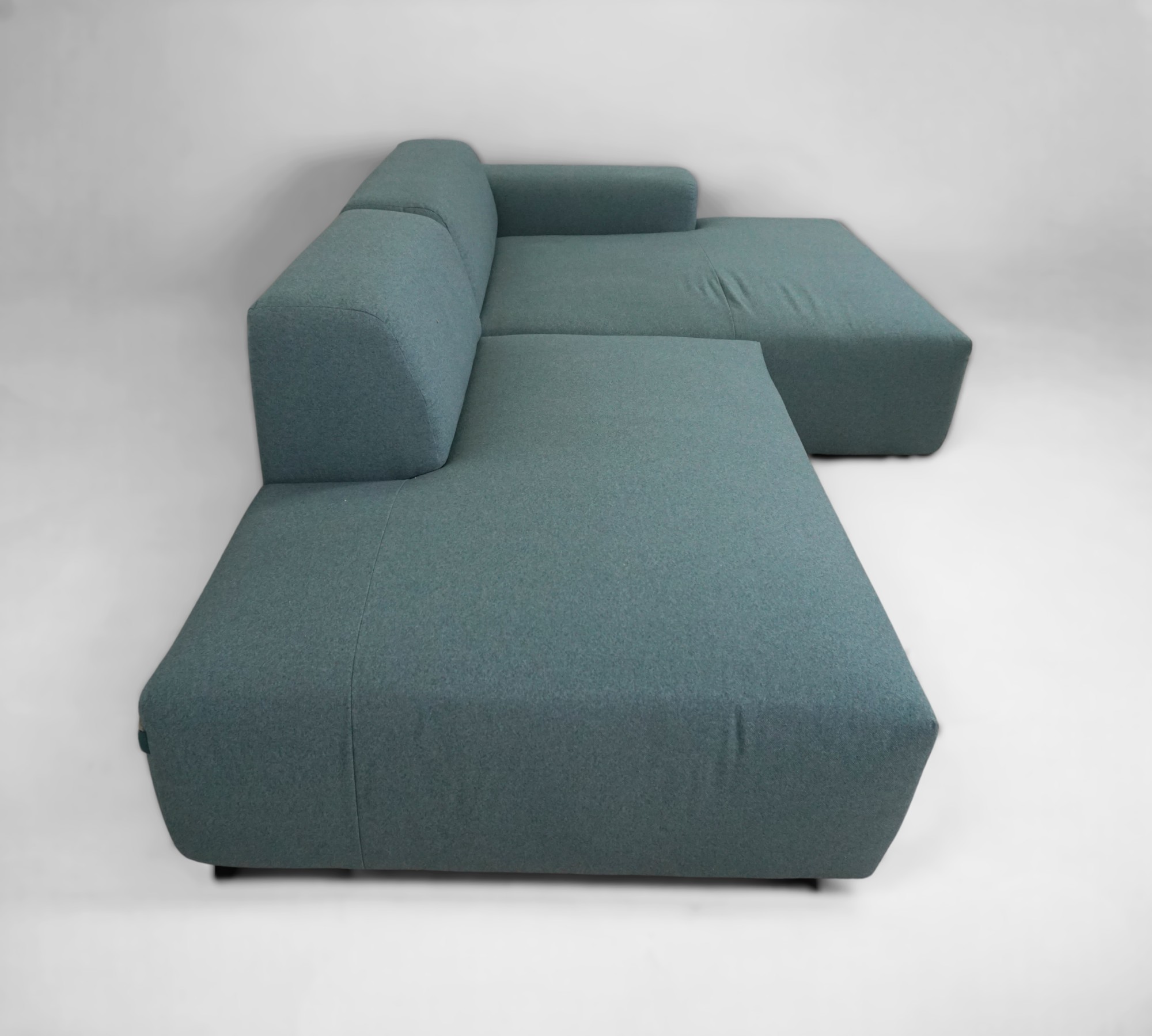 Pyllow Ecksofa Récamiere Rechts Feingewebe Taubenblau