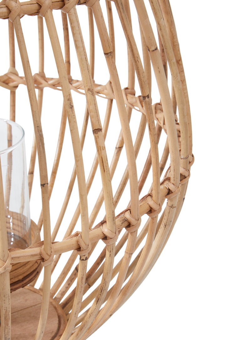Mataram Große Schwarze Naturrattan Laterne
