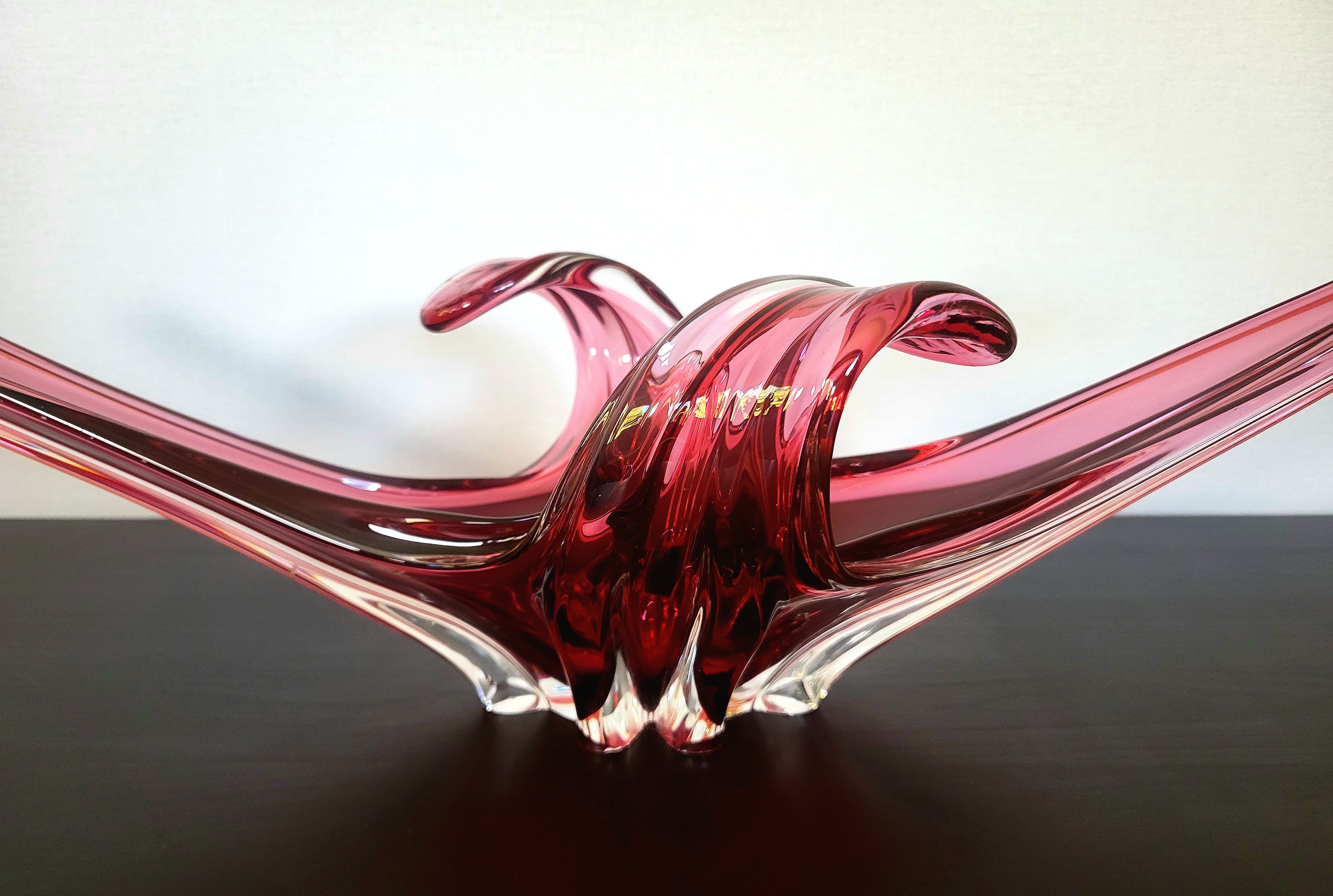 Sommerso Schale Muranoglas Rosé von Flavio Poli
