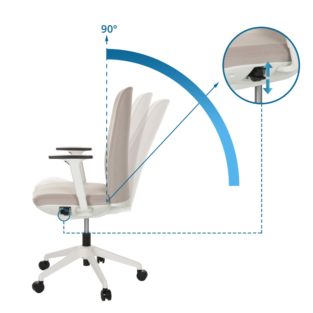 NESTORA Bürostuhl Drehbar Stoff Beige