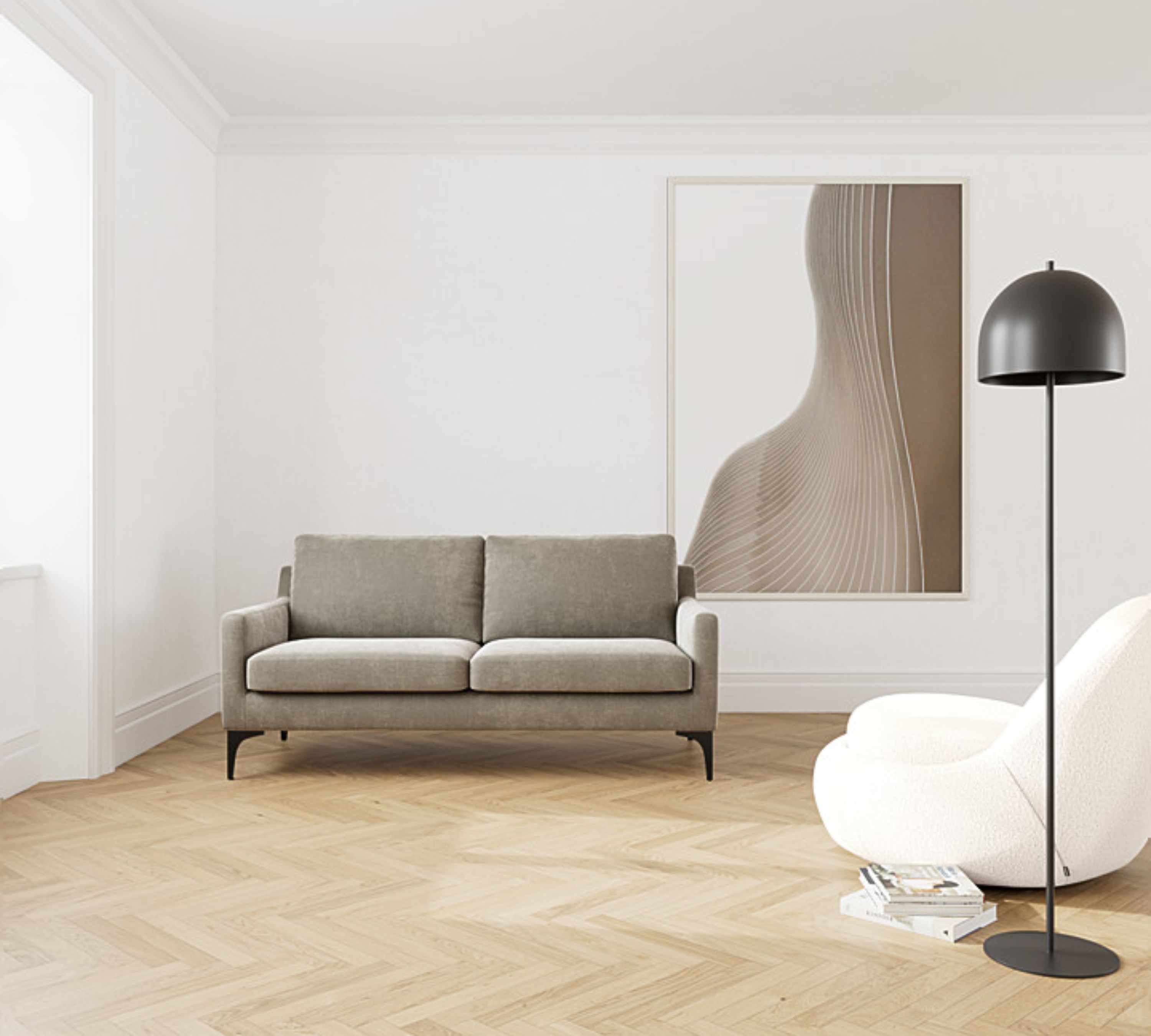 Anna Sofa 2-Sitzer Planet Grey Green