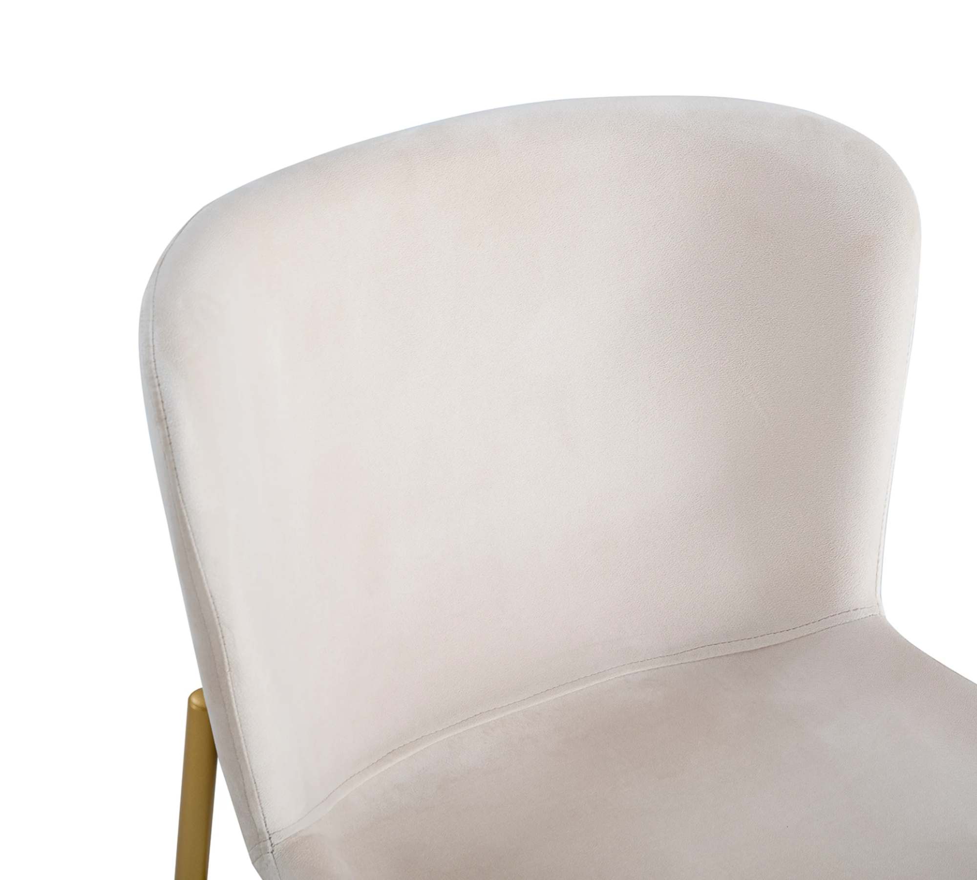 2x Dining chair velvet iron cream