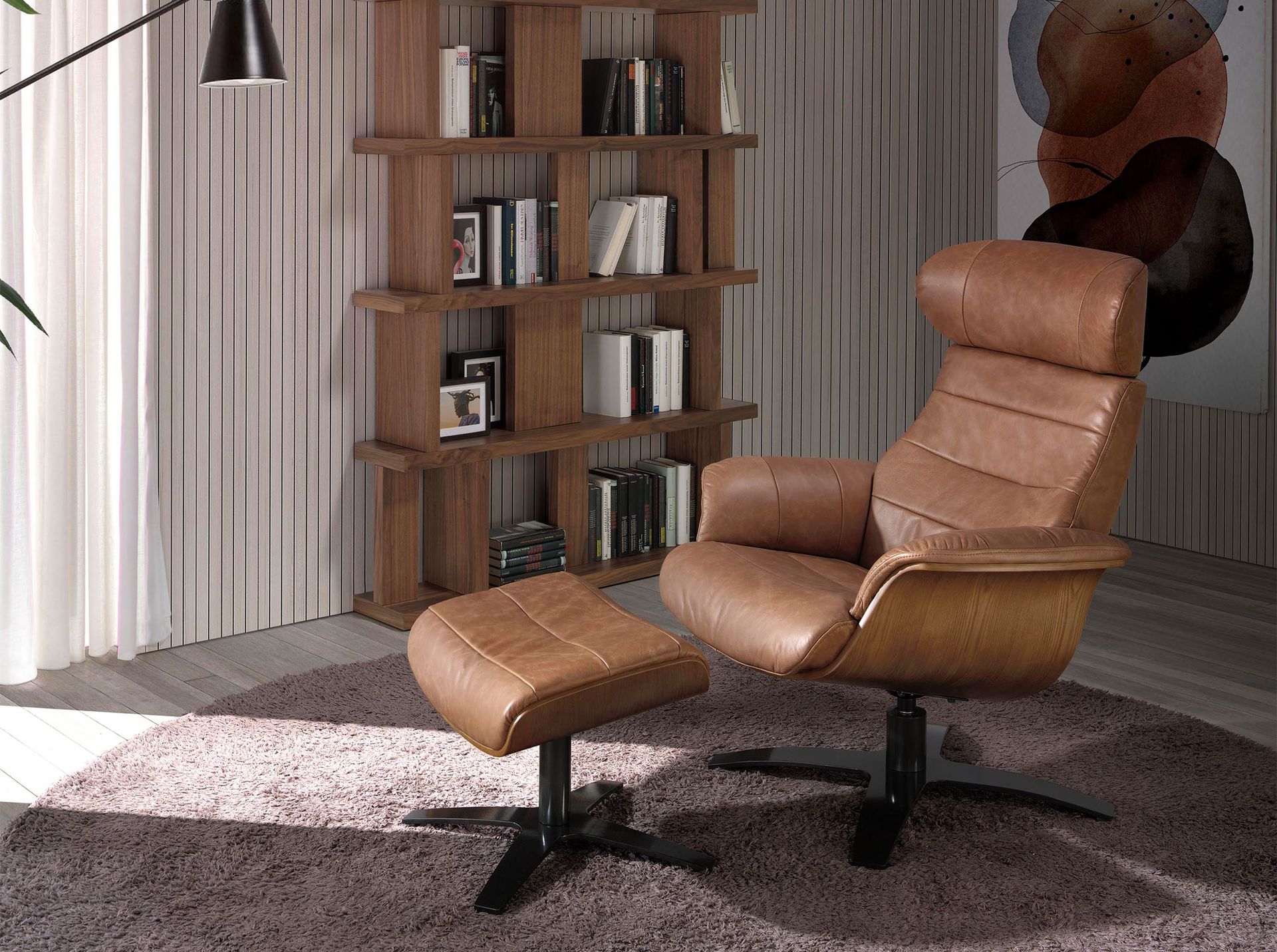 Ottoman 5084 Leder Braun