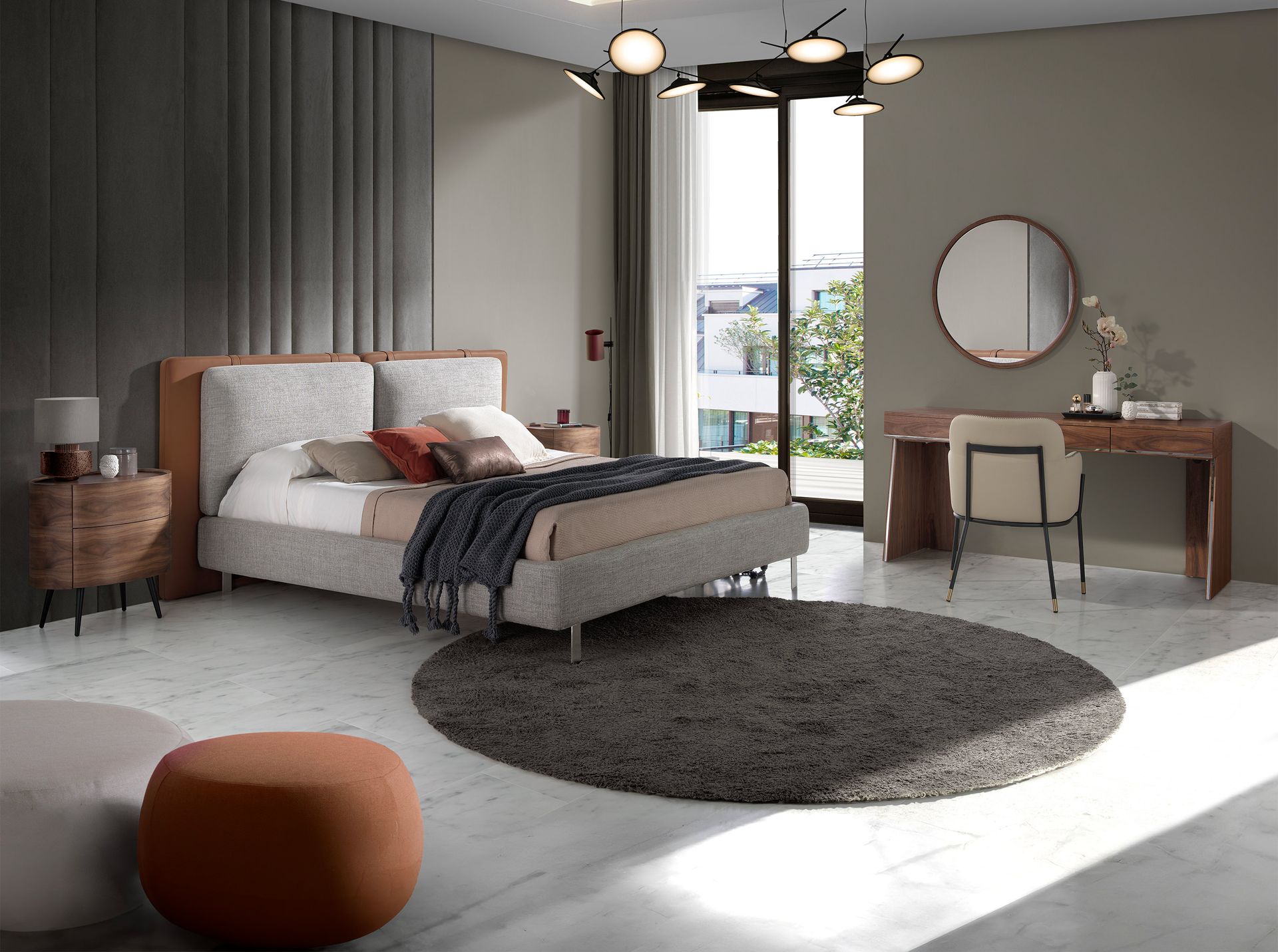 Letto matrimoniale 7123 ecopelle marrone