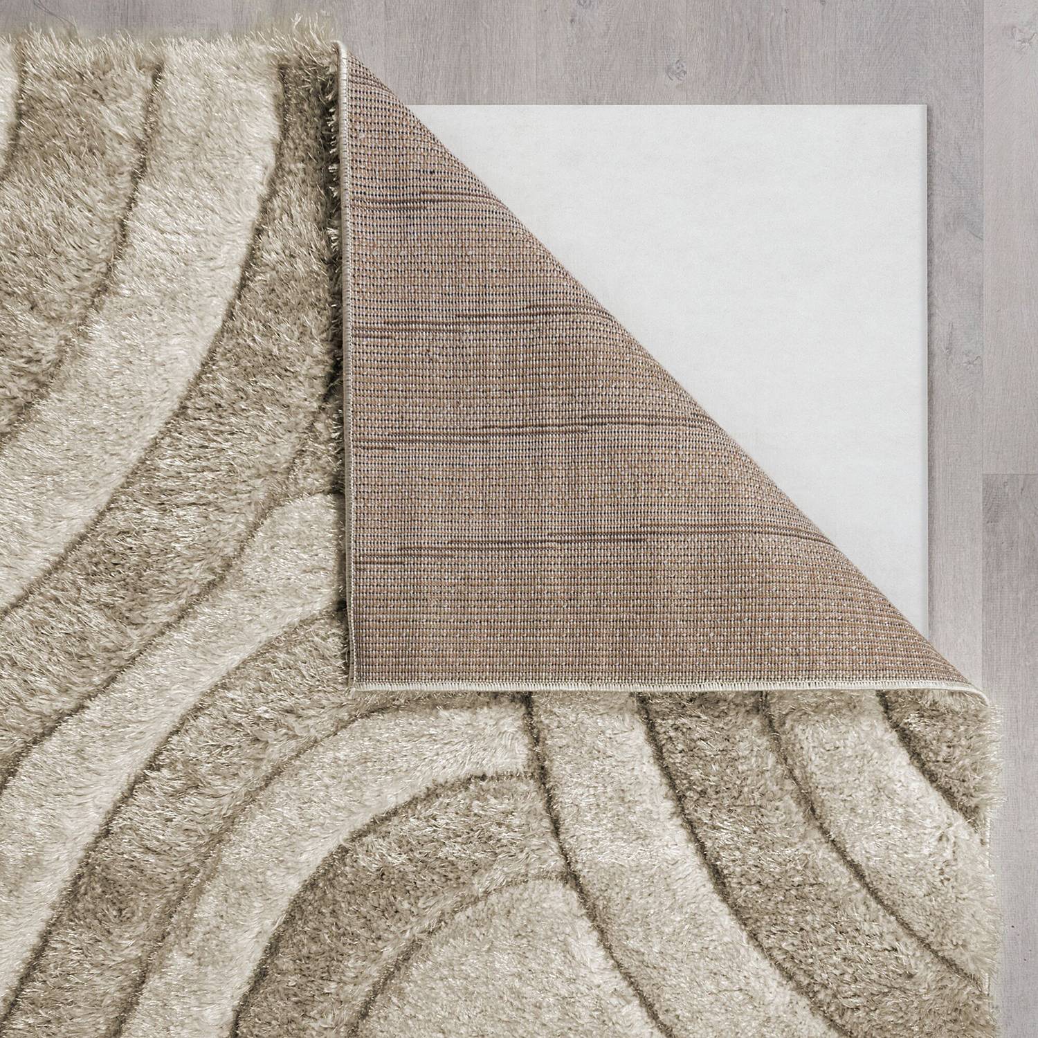 Velvet Carved Hochflorteppich Beige 80 x 150 cm