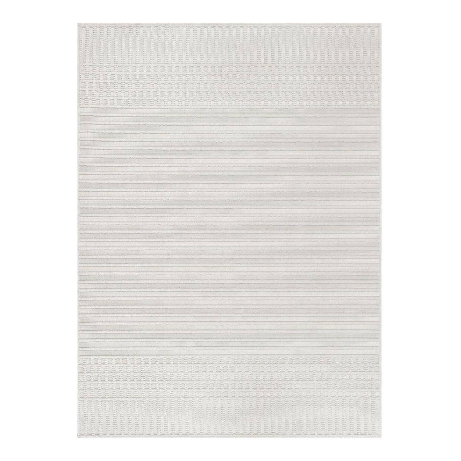 Elton Stripe Kurzflorteppich Ivory 160 x 240 cm