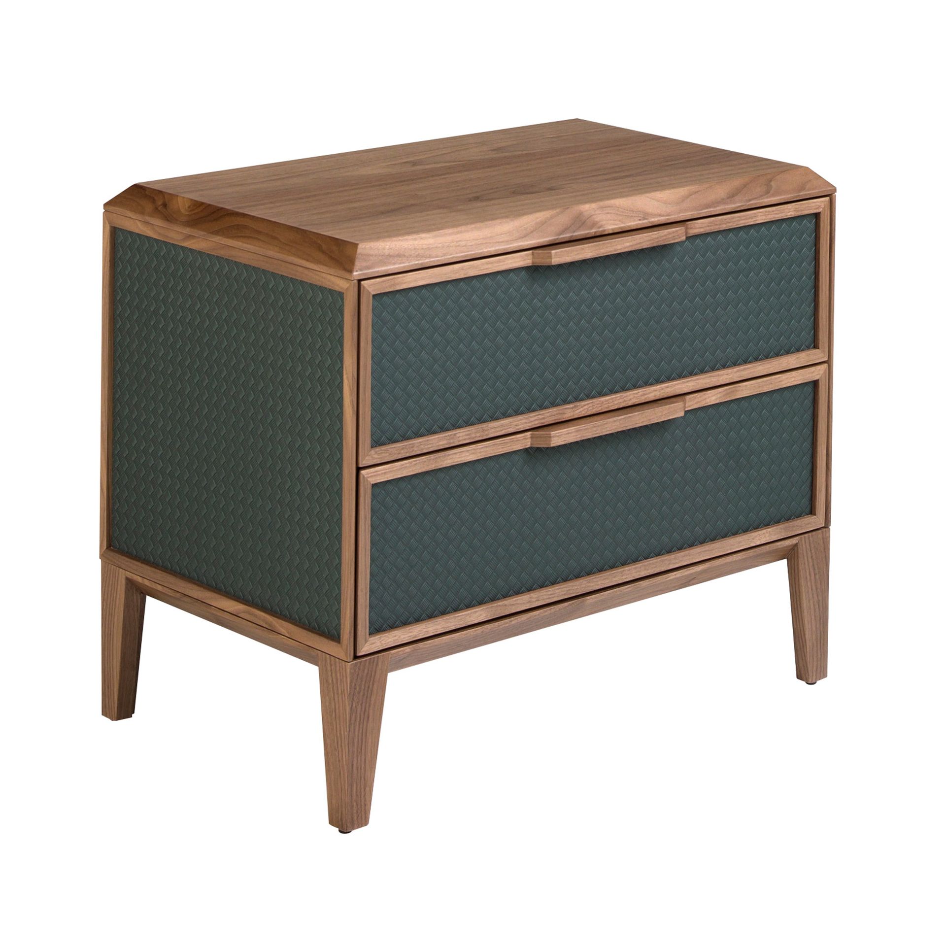 Nightstand walnut veneer Green