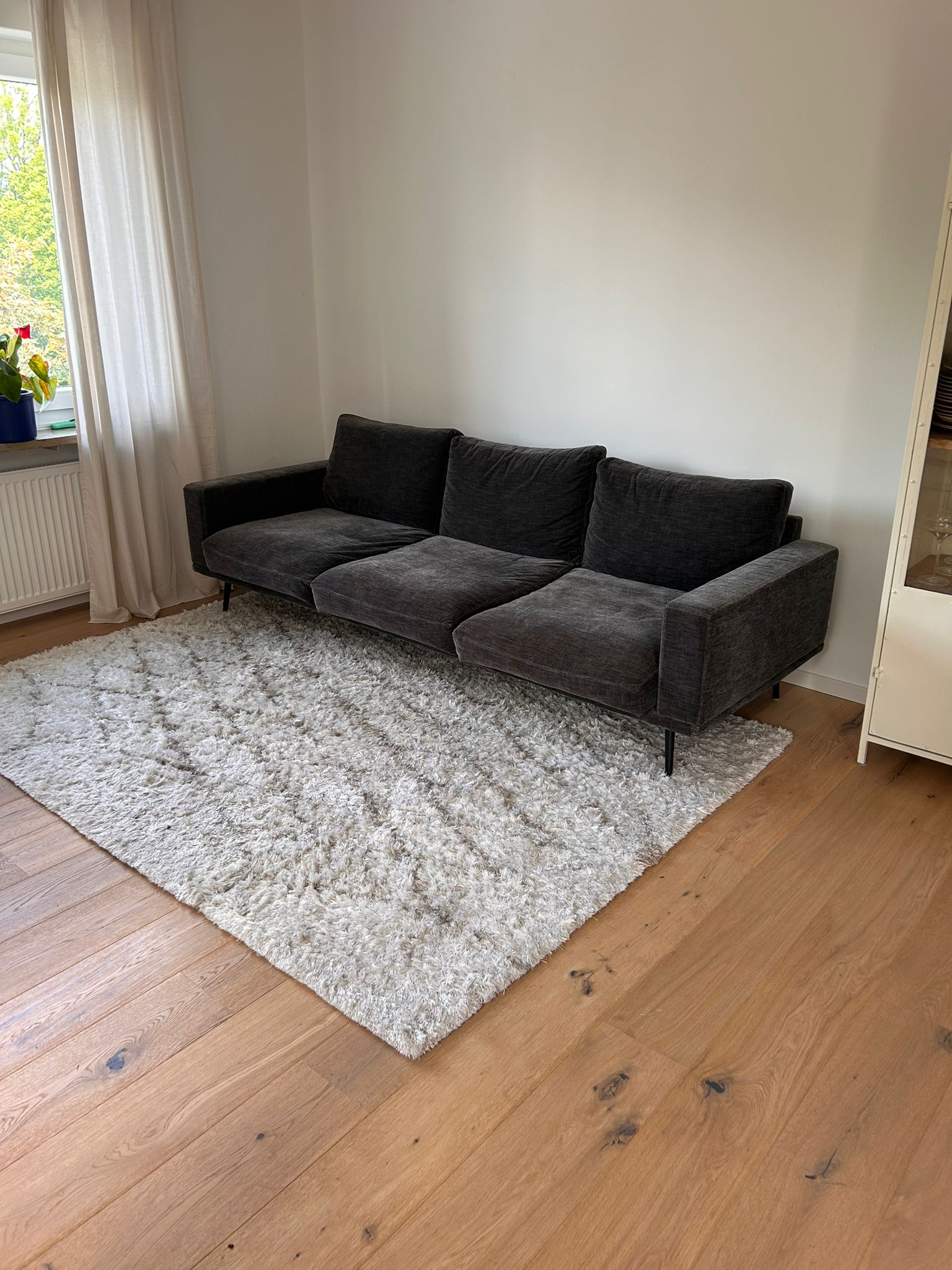 Carlton Sofa 3-Sitzer Feincord Steingrau