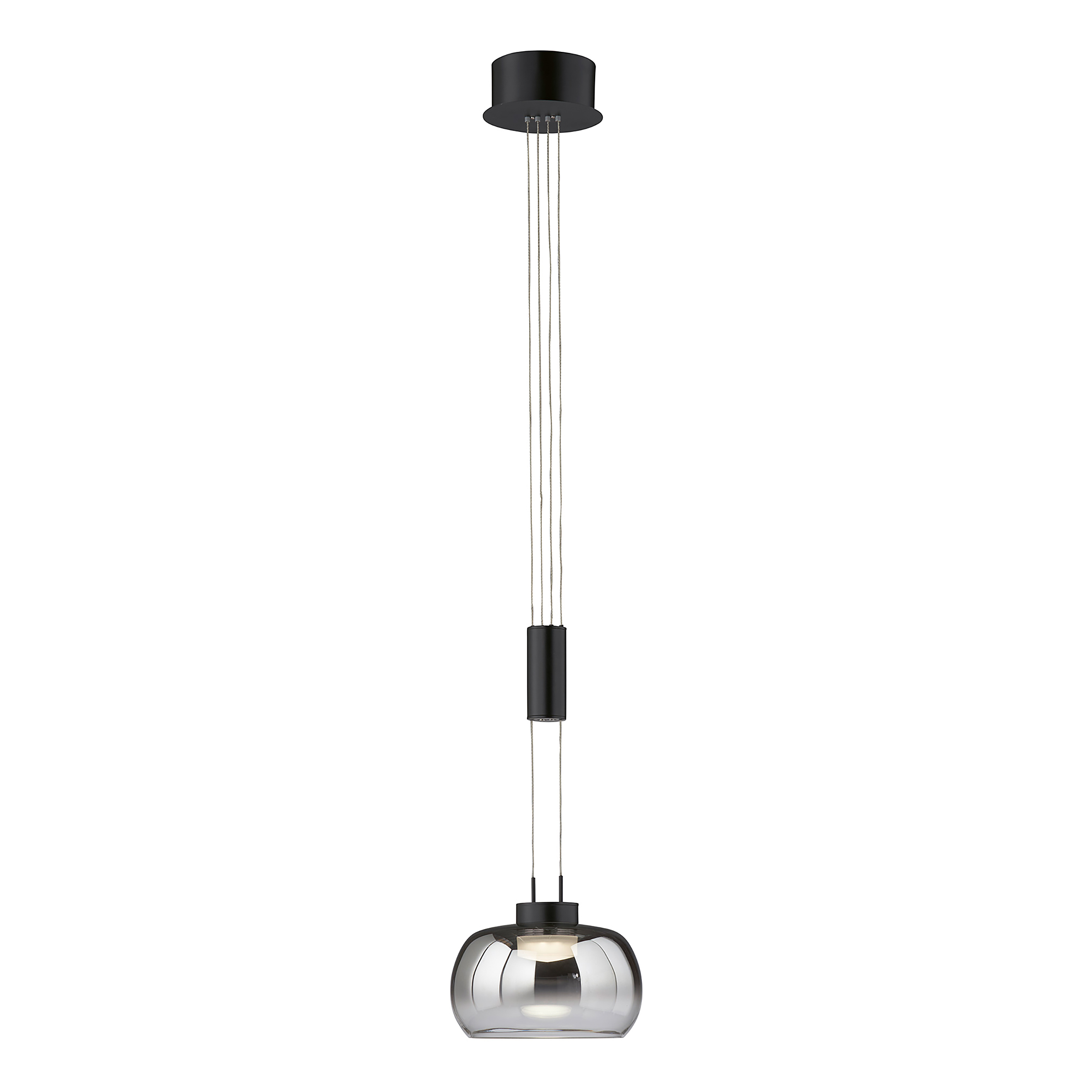 LED-Pendelleuchte Arosa Rauchglas Schwarz