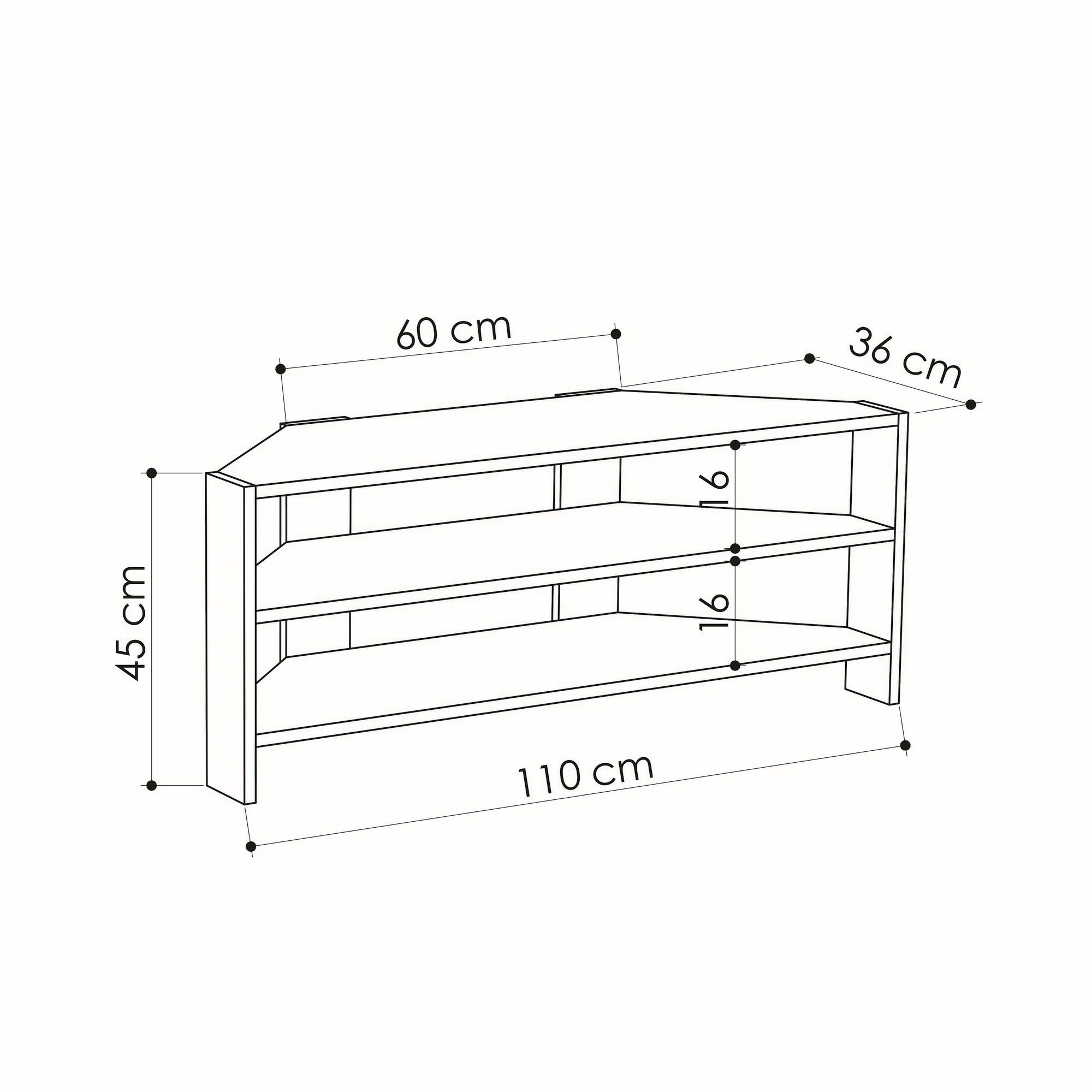 Thales Eck-Lowboard Weiß