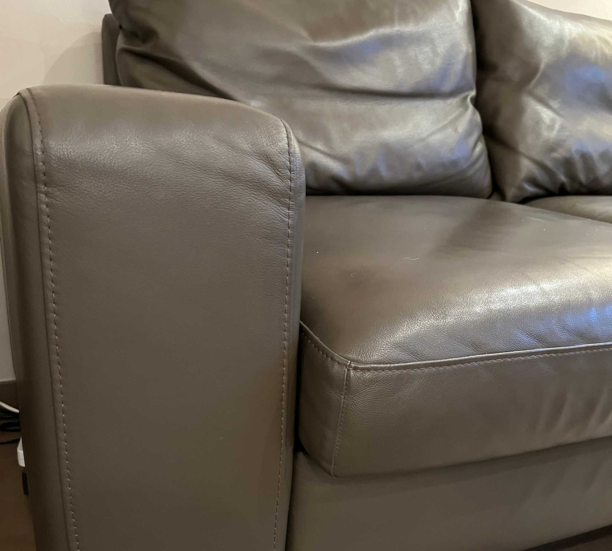 Ecksofa Leder Braun Khaki 