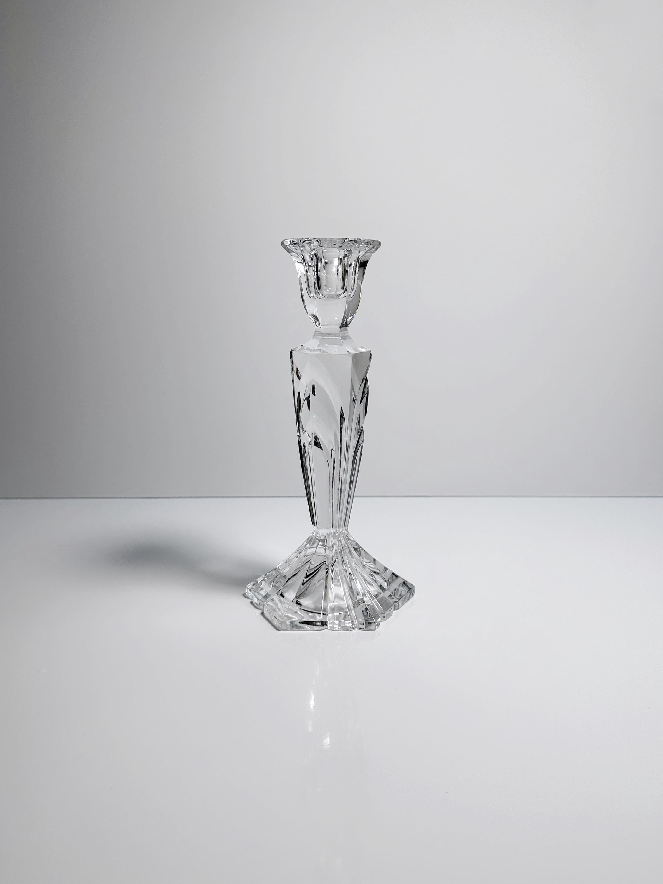 Vintage candlestick crystal glass 1970s