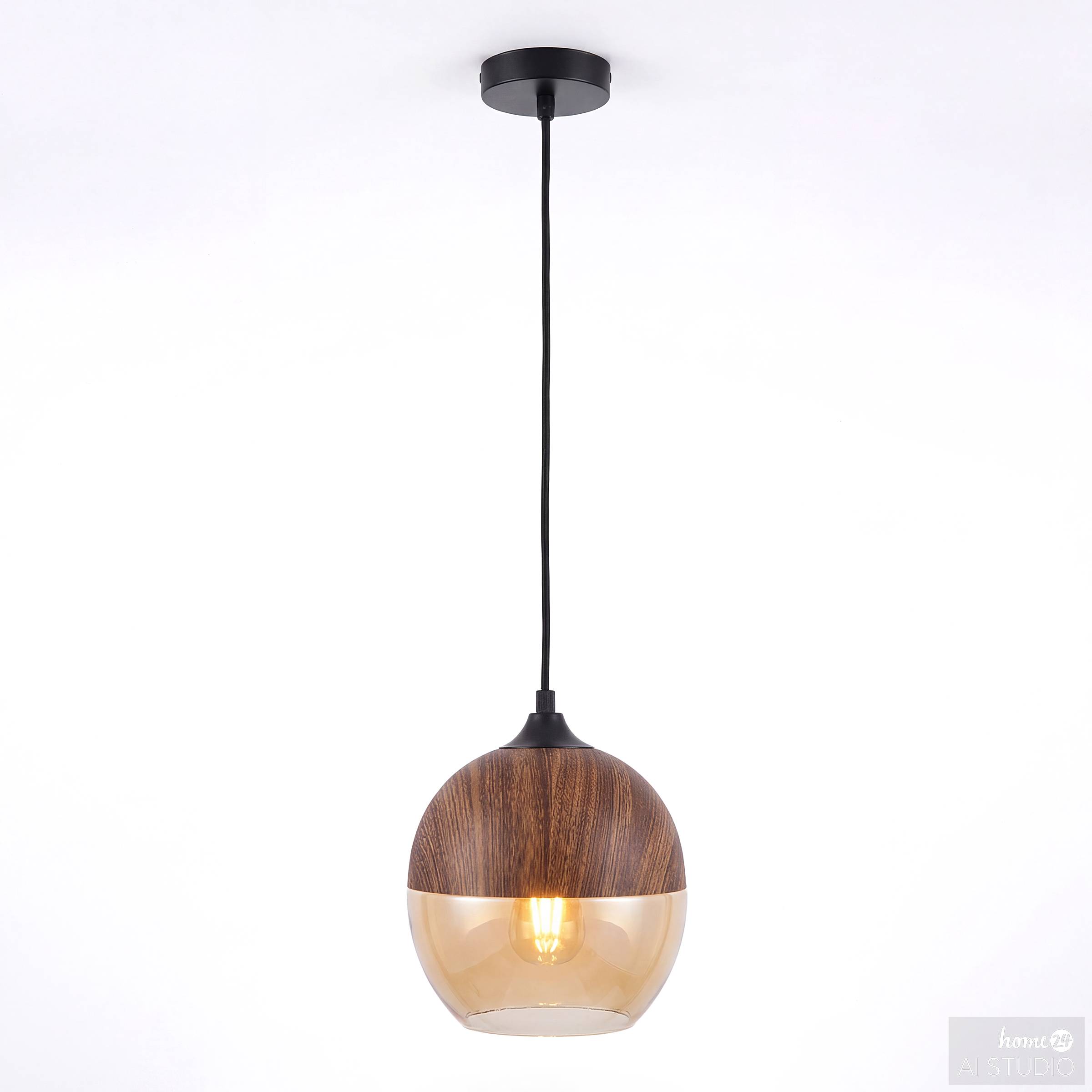 Kavon Spherical Pendant Light 1-bulb Colored Glass Iron