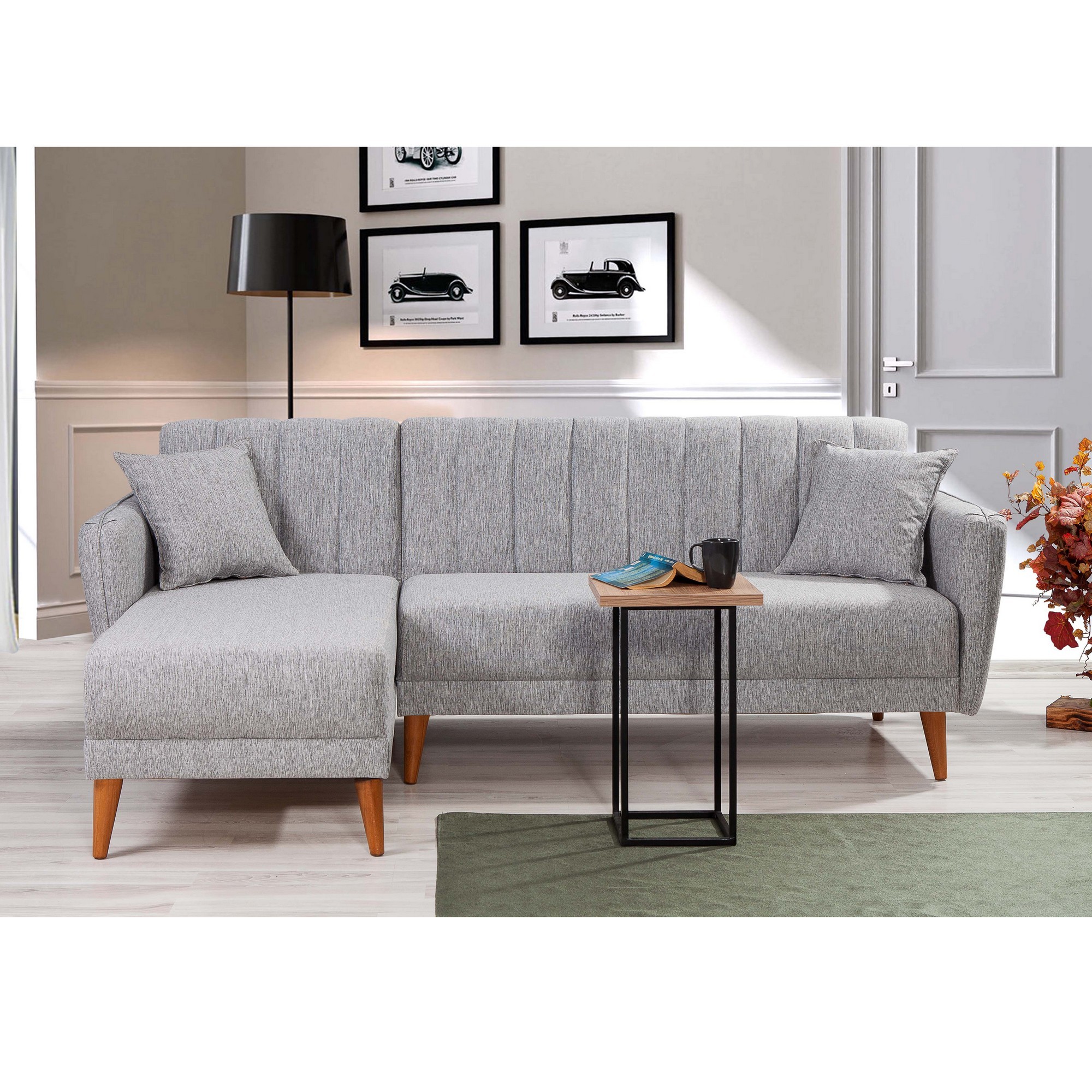 Aqua Corner Schlafsofa Links Grau