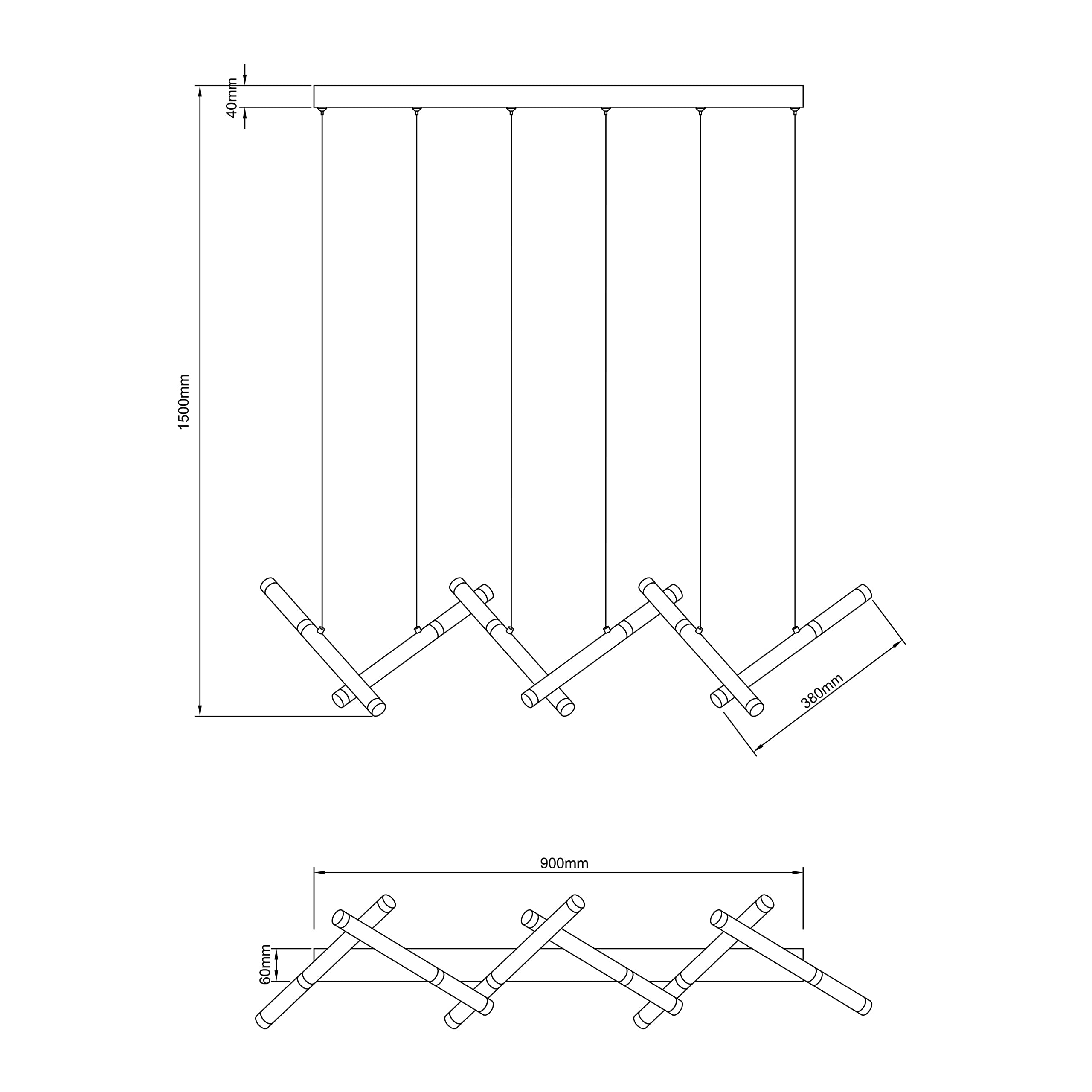 Lagano LED Pendelleuchte Metall Schwarz