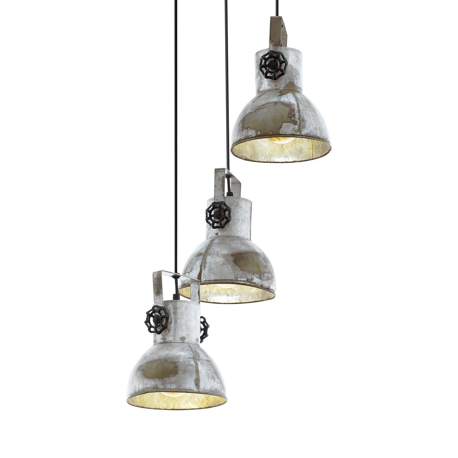 Barnstaple I Pendant Light Steel 3-bulb