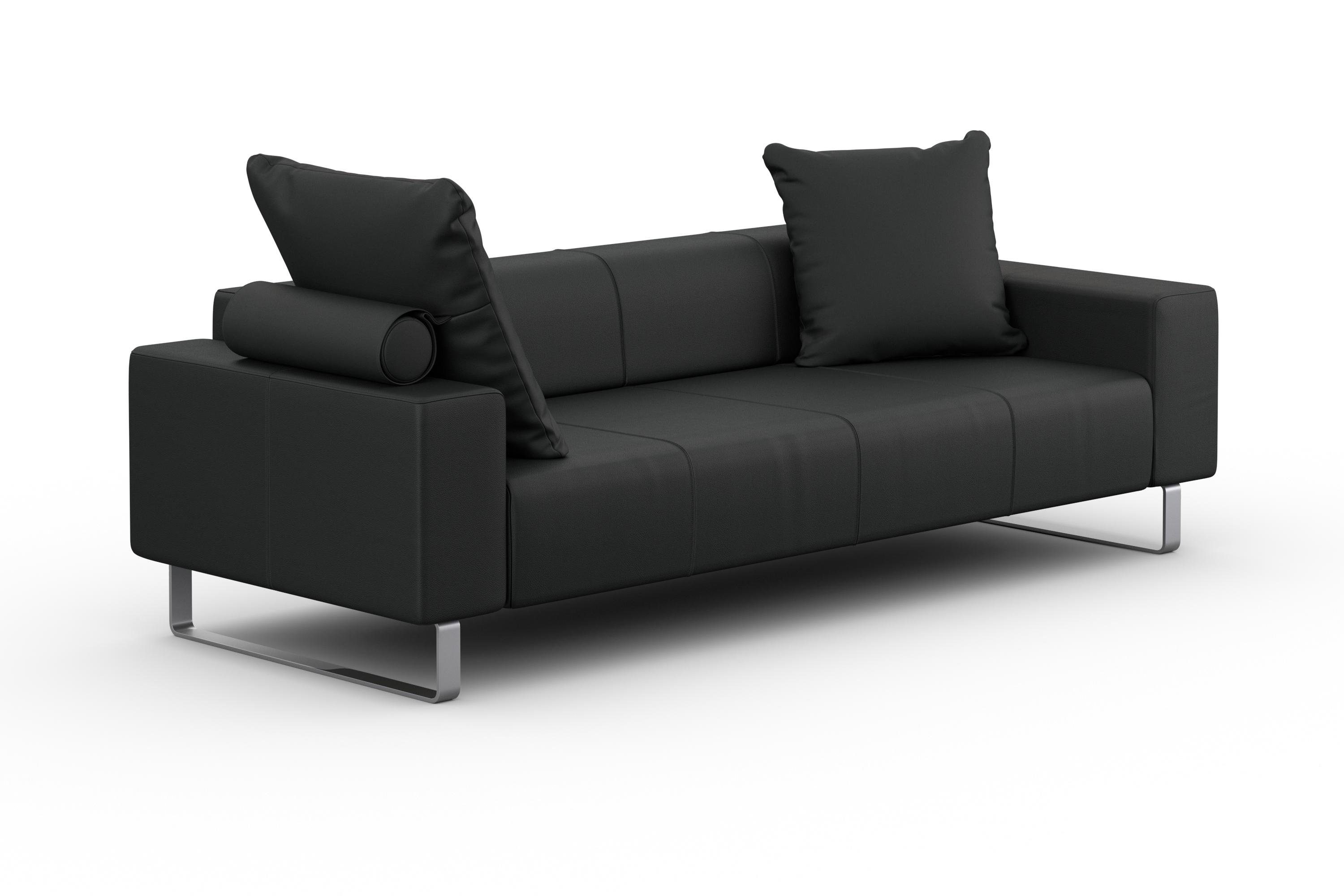 Groove Sofa 3-Sitzer Leder Schwarz