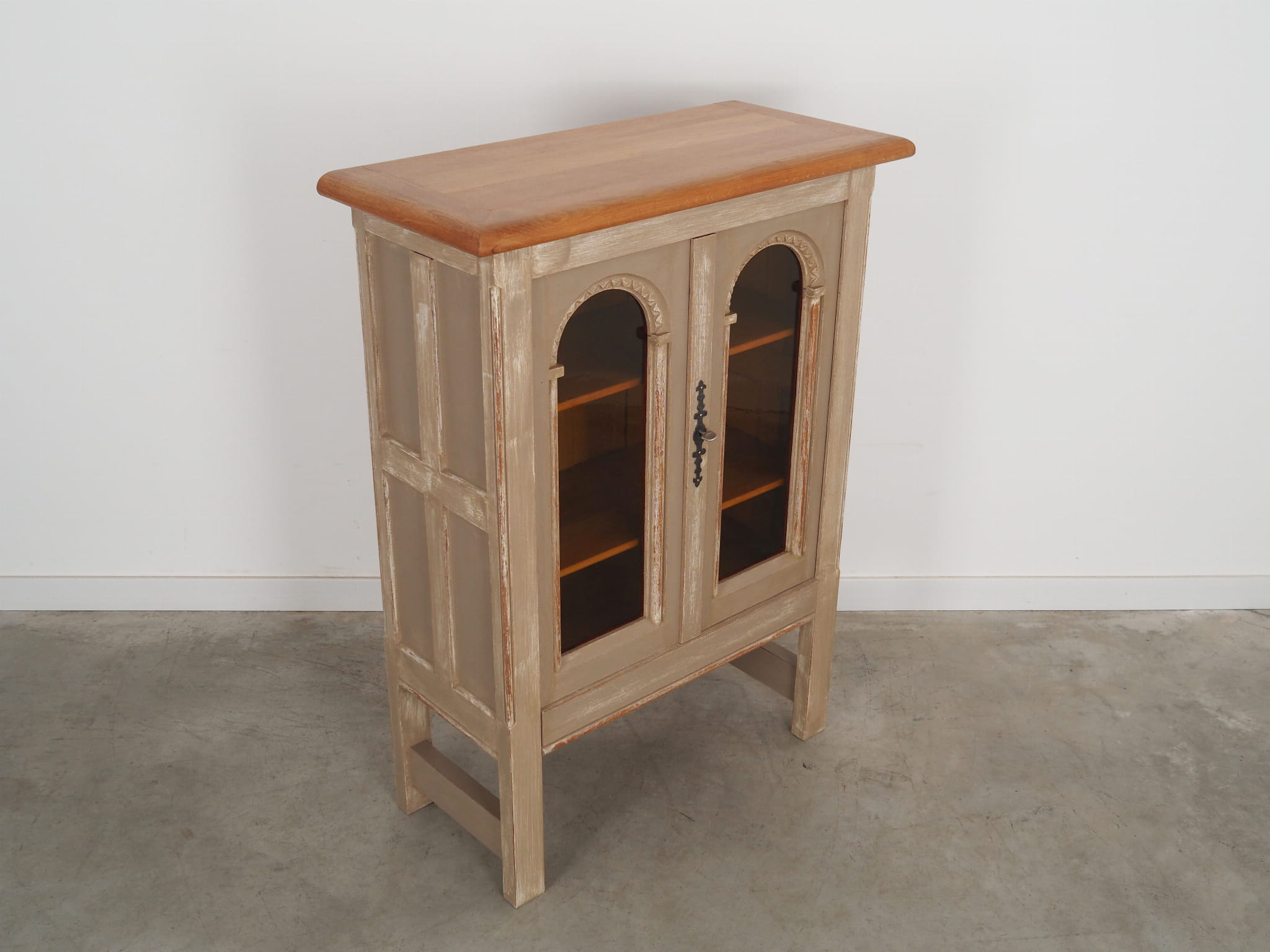 Vintage Display Cabinet Wood Grey 1960s 
