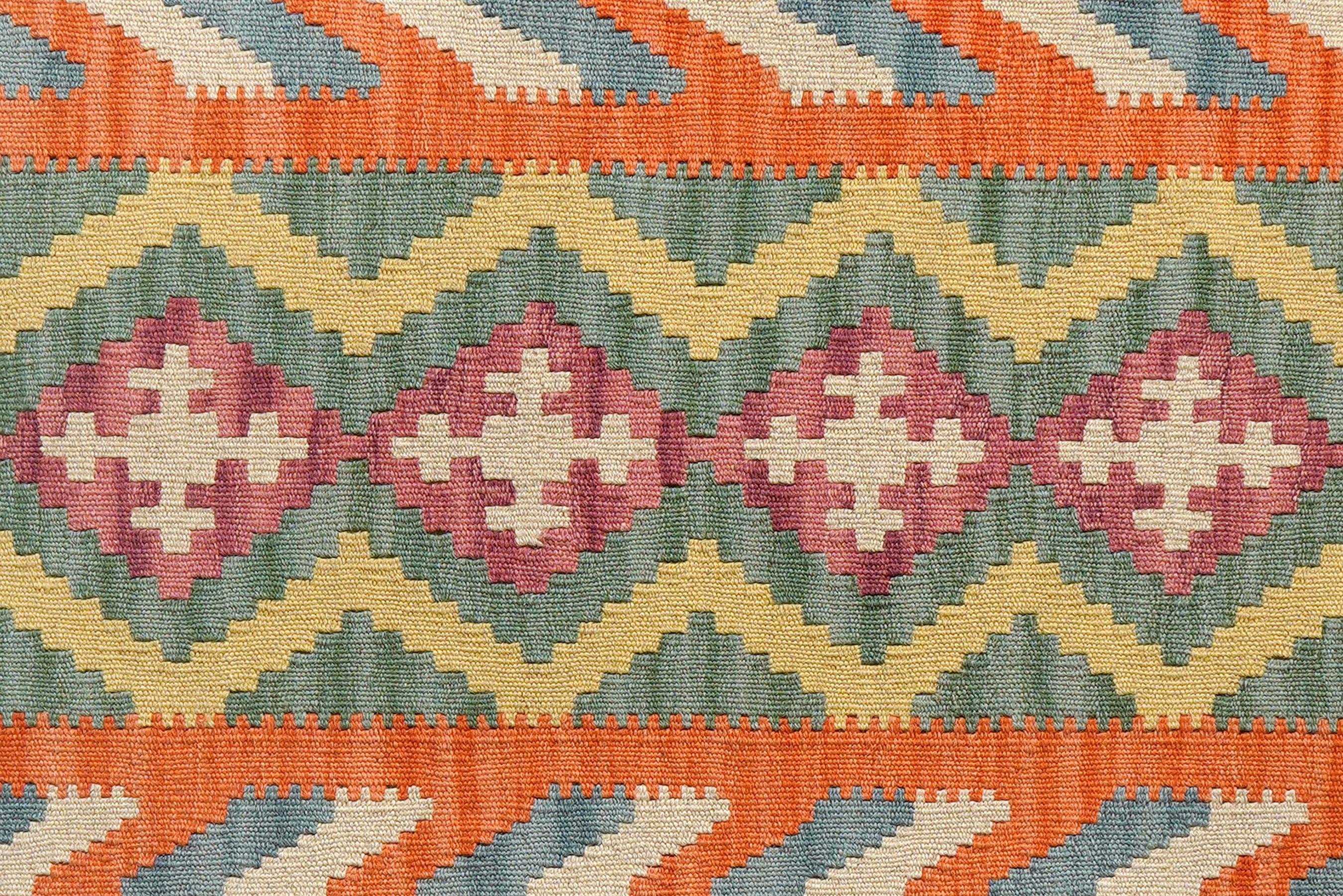 Tappeto Kilim Gashgai Lana Verde