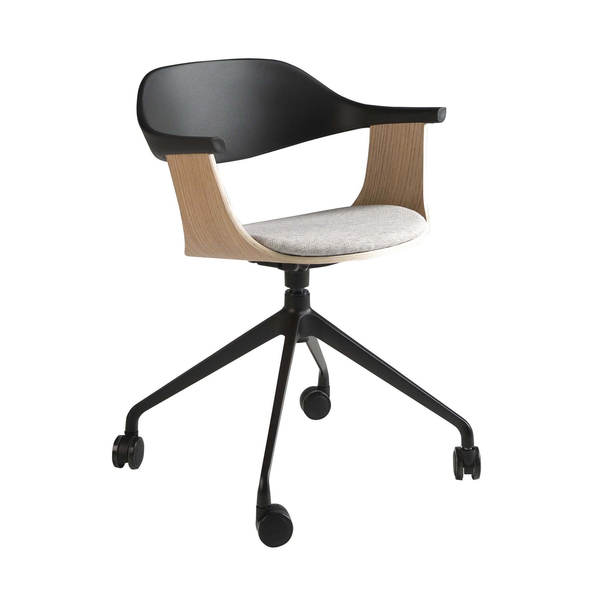 Office chair swivel oak veneer grey